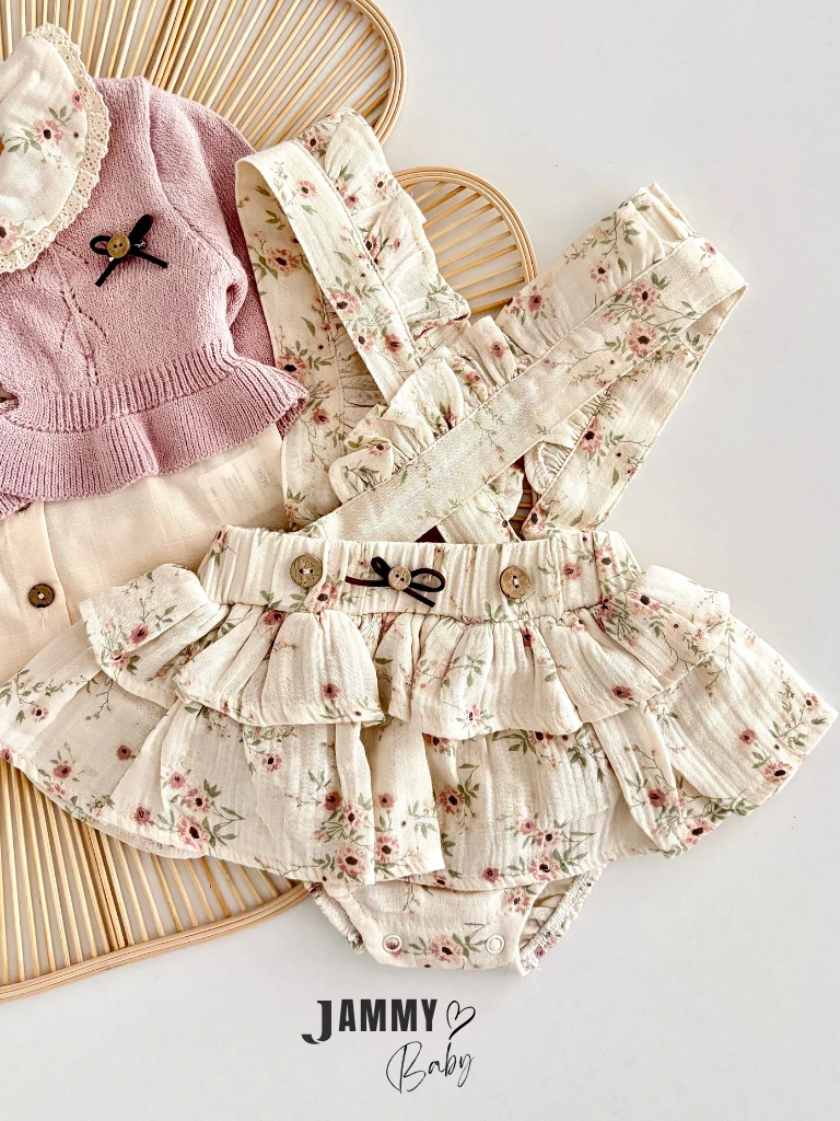 Polly Müslin Salopet & Keten Gömlek & Triko Hırka Set-SOFT LİLA