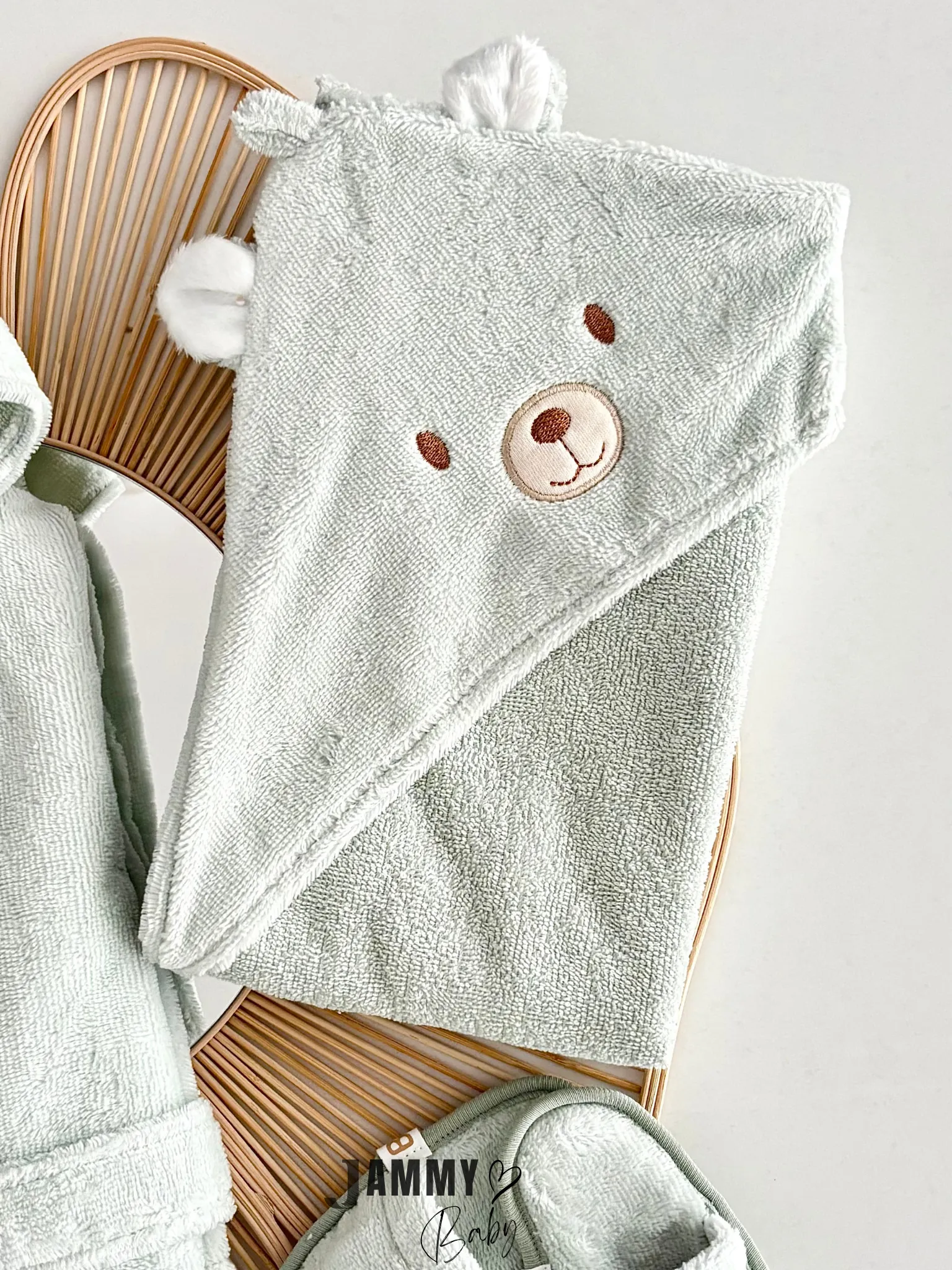 Bear's 3 Parça Bornoz Set-MİNT YEŞİLİ