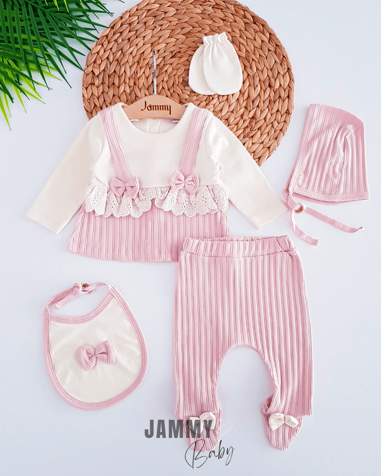 Moneqlia 5 Parça Yenidoğan Set-PUDRA