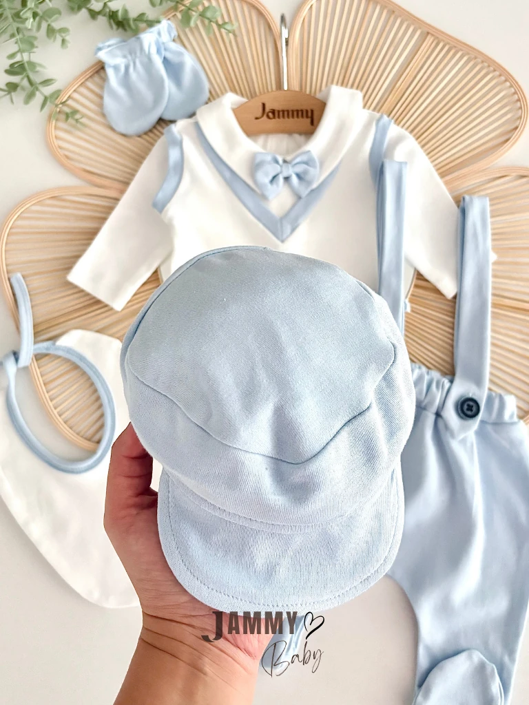 Drew Askılı 5 Parça Yenidoğan Set-MAVİ