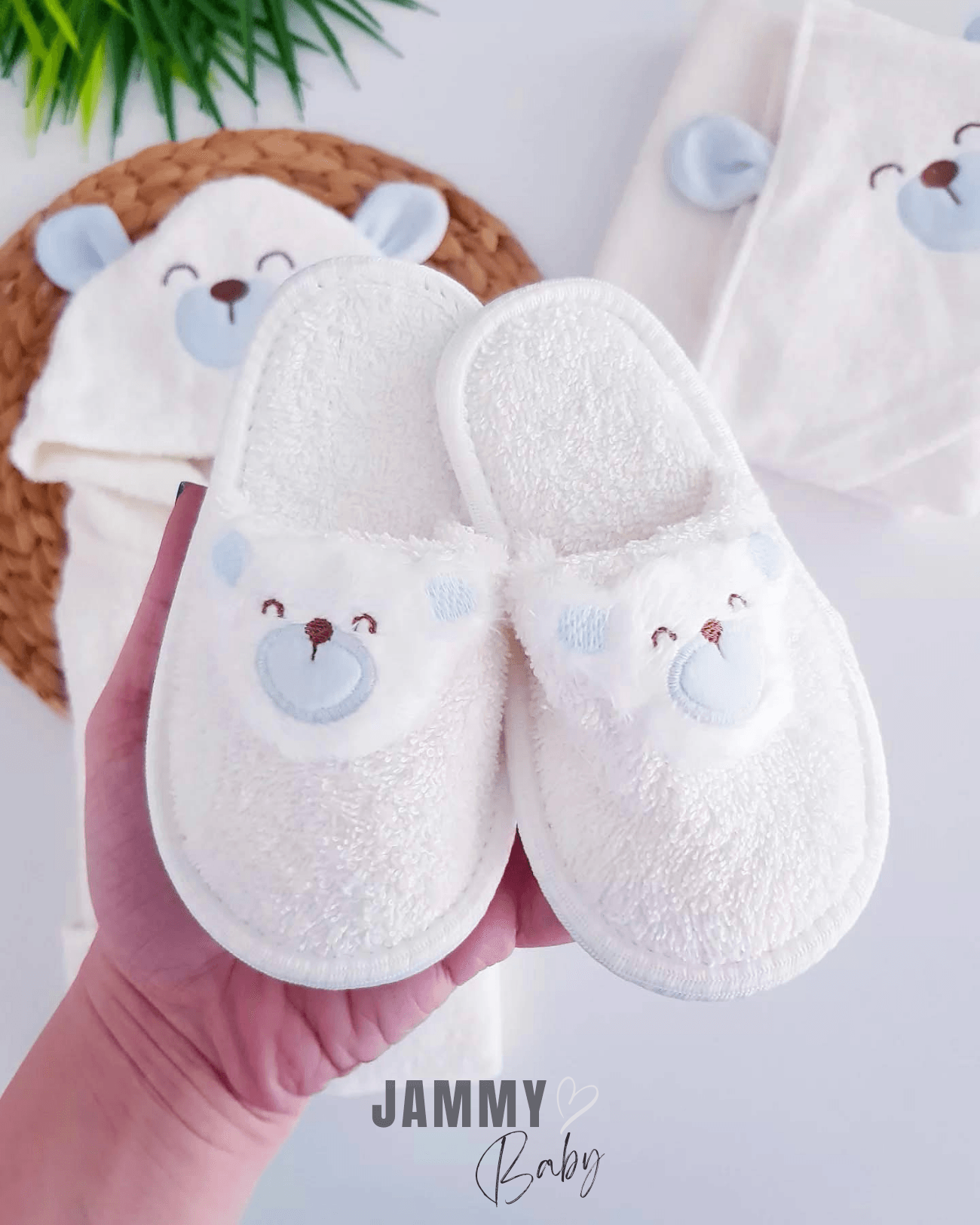 Baby Dog 3 Parça Bornoz Set-MAVİ