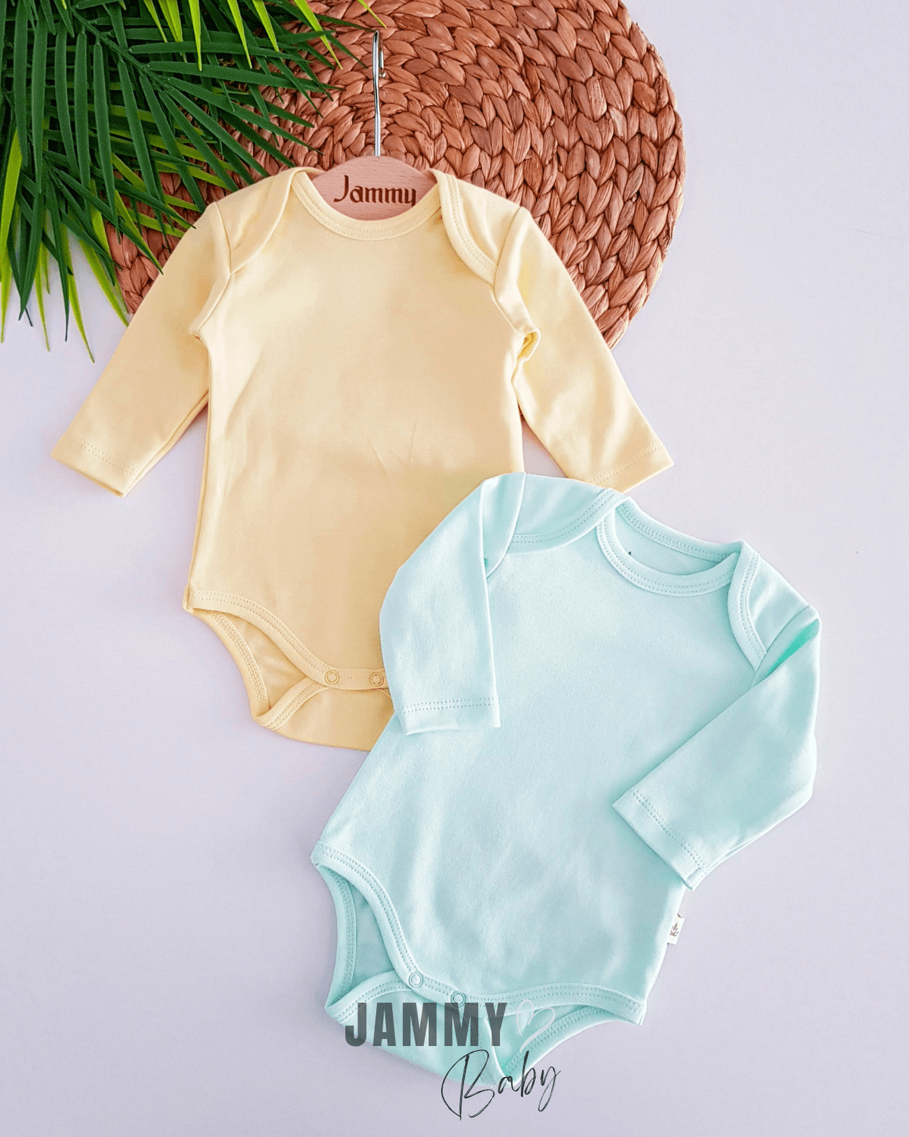 Penye Uzunkol 2'li Body Set-SARI-MİNT