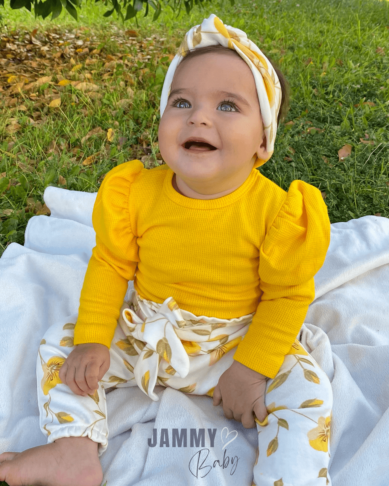 Juana Floral Design Balon Kol Takım-SARI