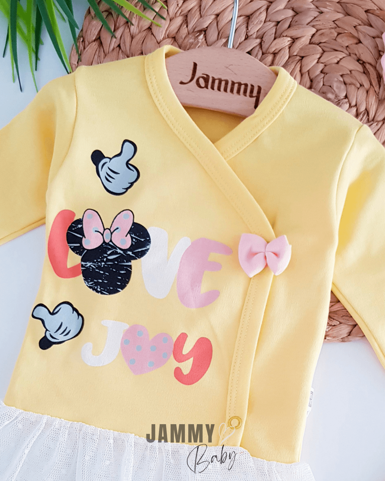 Love Joy Fiyonk Şapkalı 5'li Zıbın Set - SARI