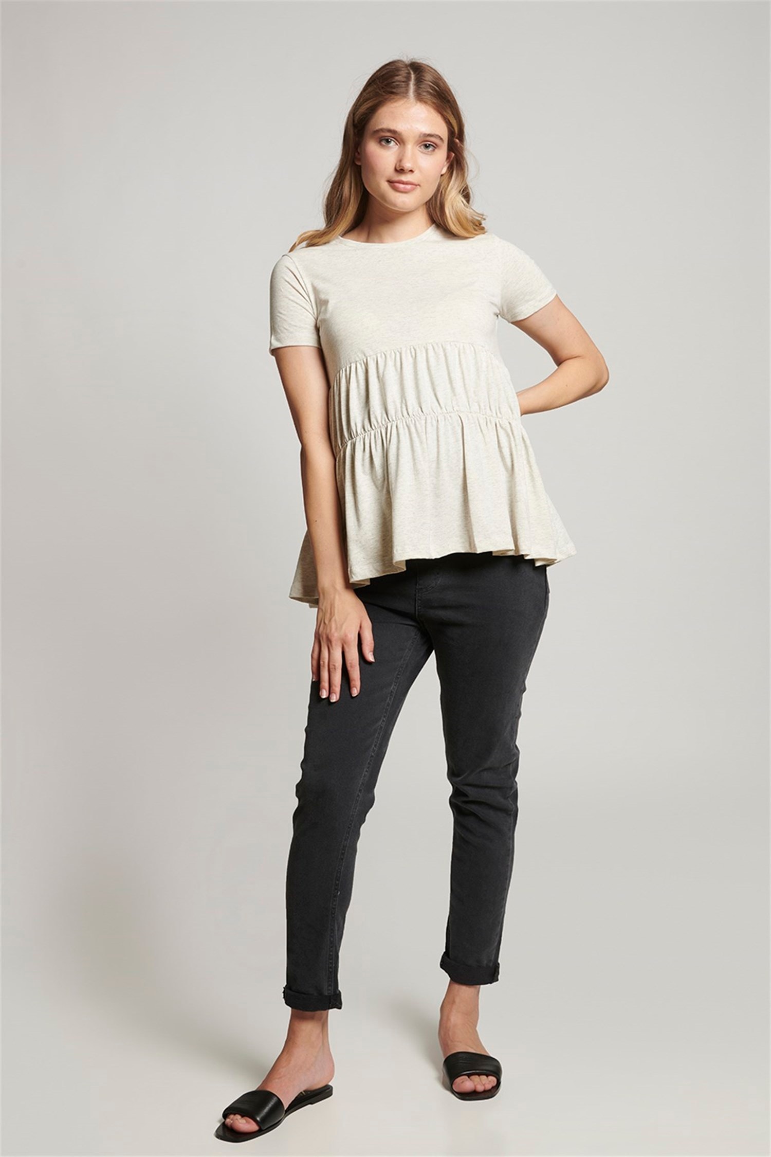 Luce Hamile Tshirt - GRİ MELANJ