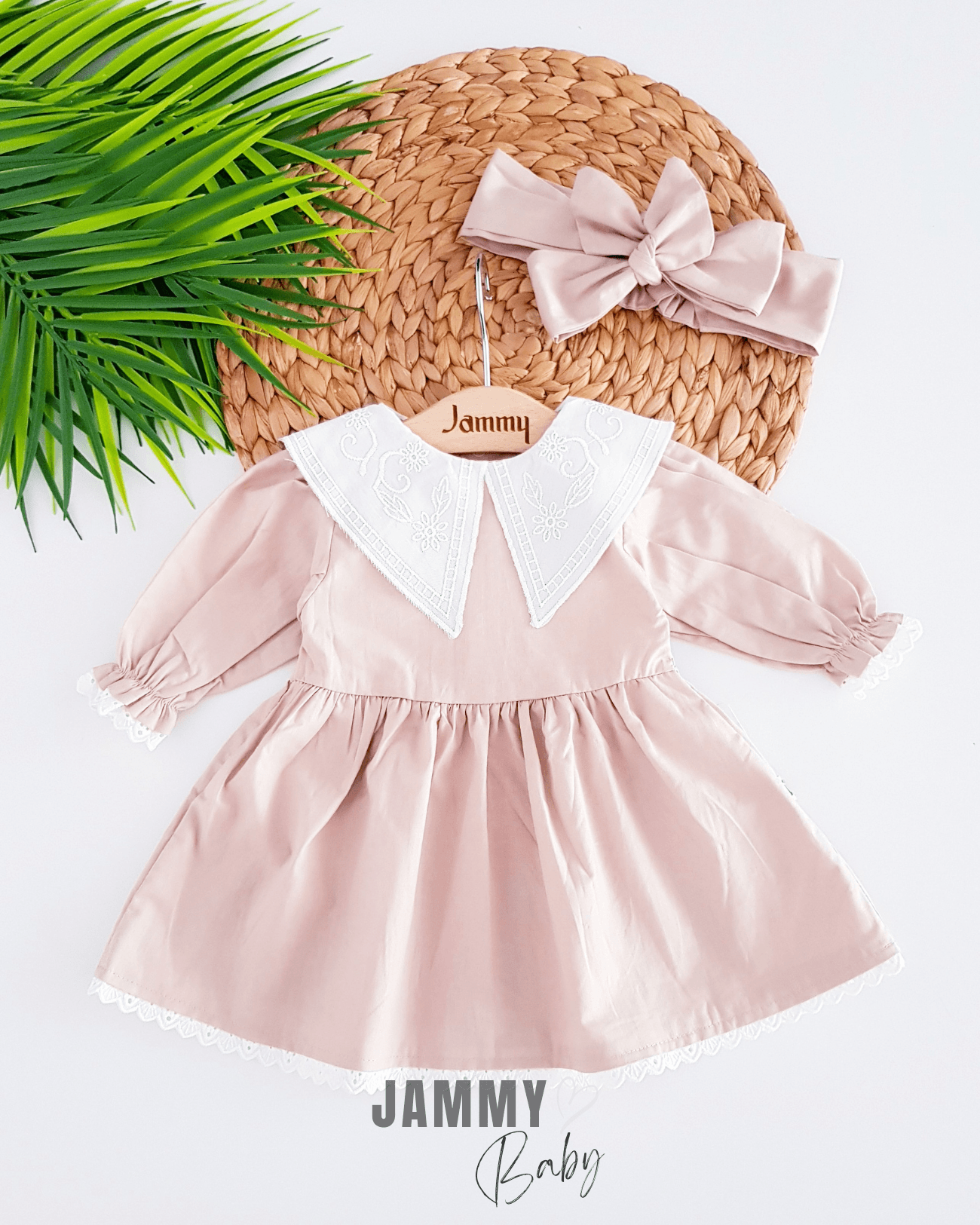 Avril Dantel Yaka Poplin Elbise Set-BEJ