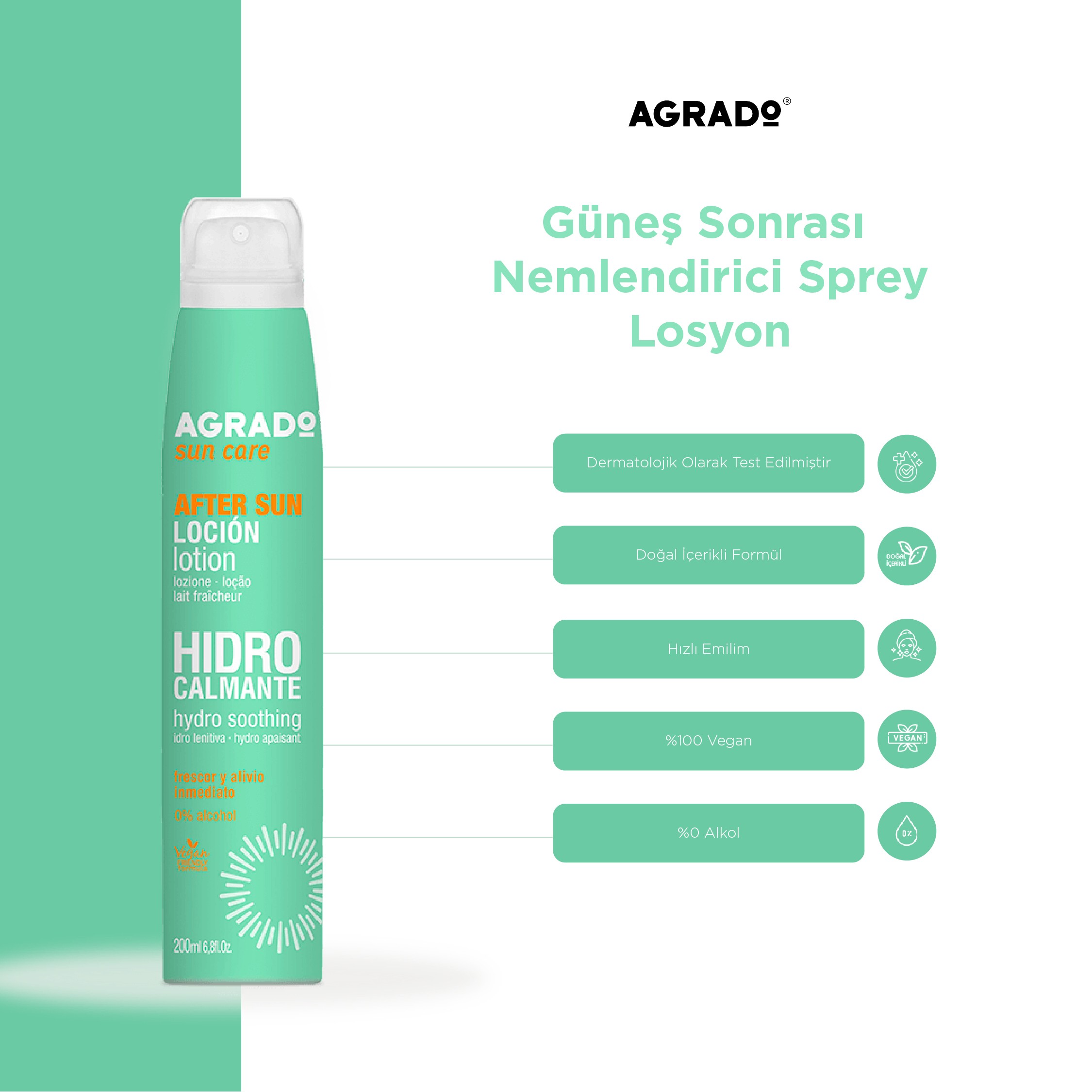 Güneş Sonrası Nemlendirici Sprey Losyon (200ml)