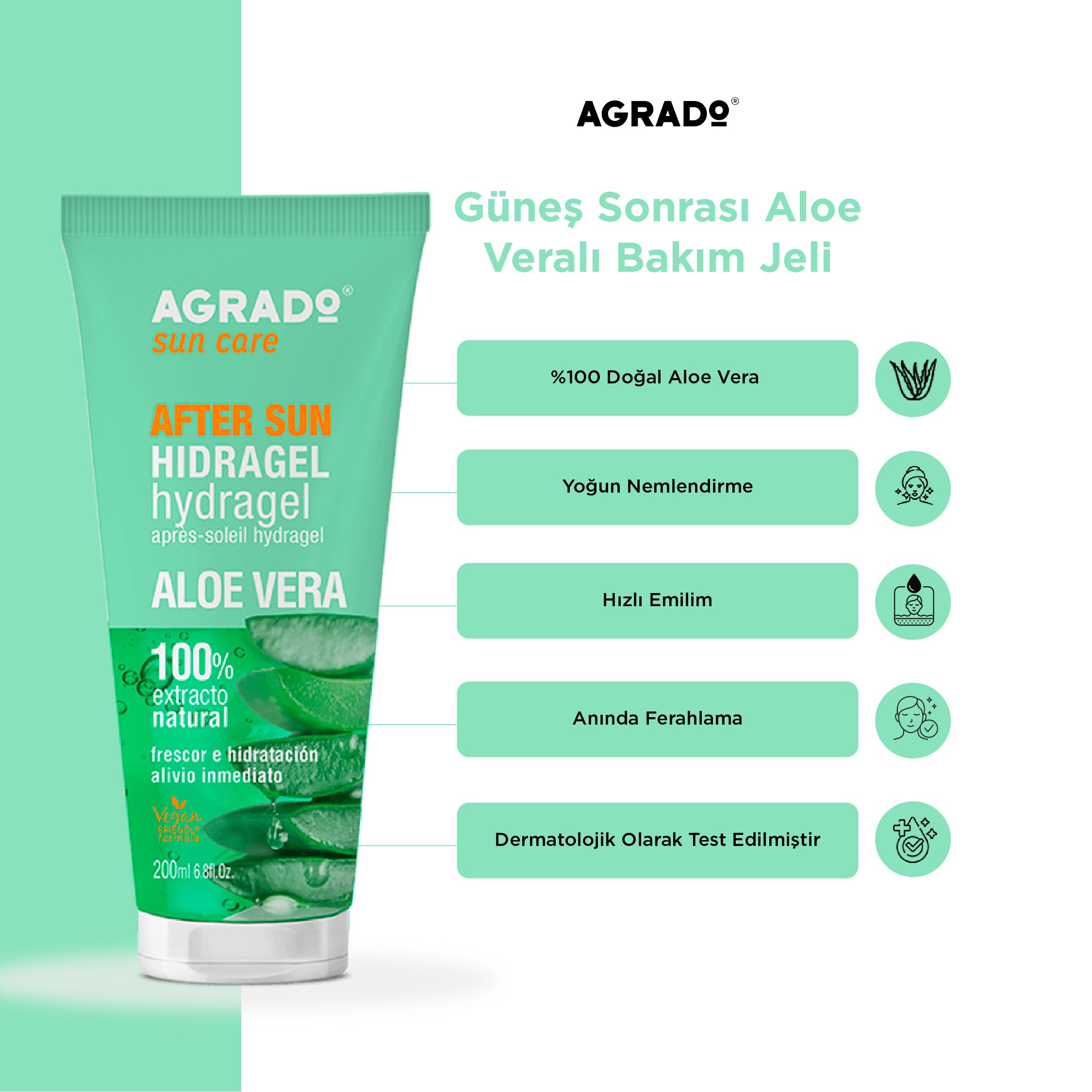 Güneş Sonrası Aloe Veralı Bakım Jeli (200ml)