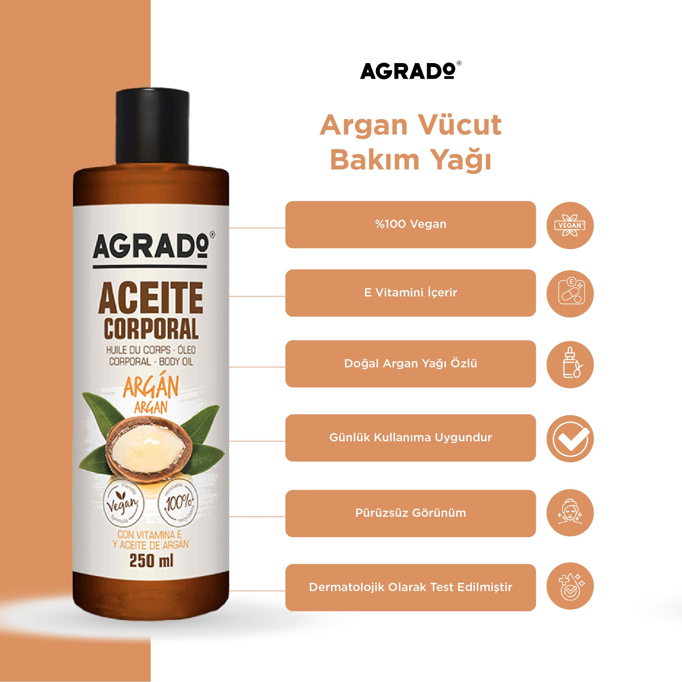 Argan Vücut Bakım Yağı (250ml)