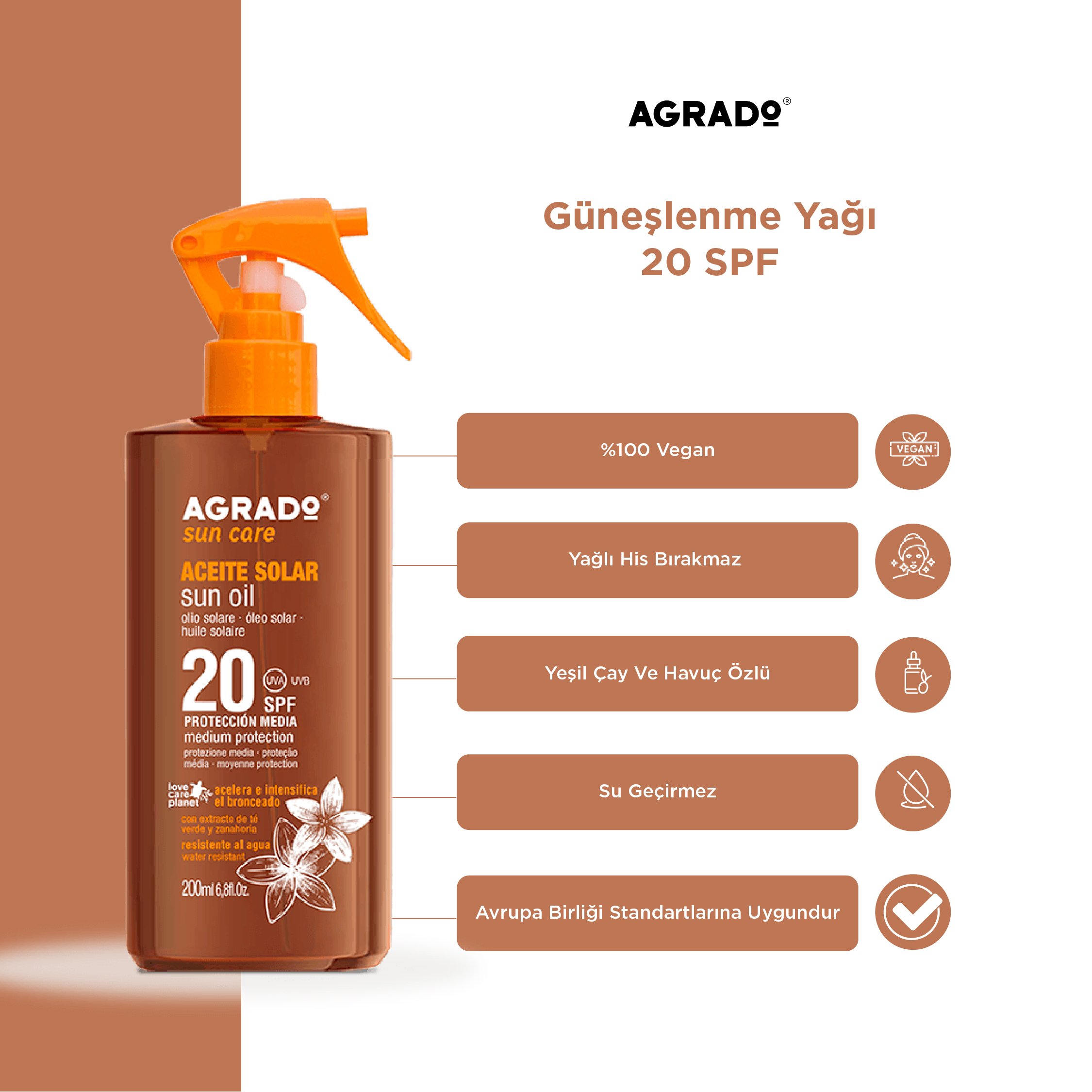 Güneşlenme Yağı SPF 20 (200ml)