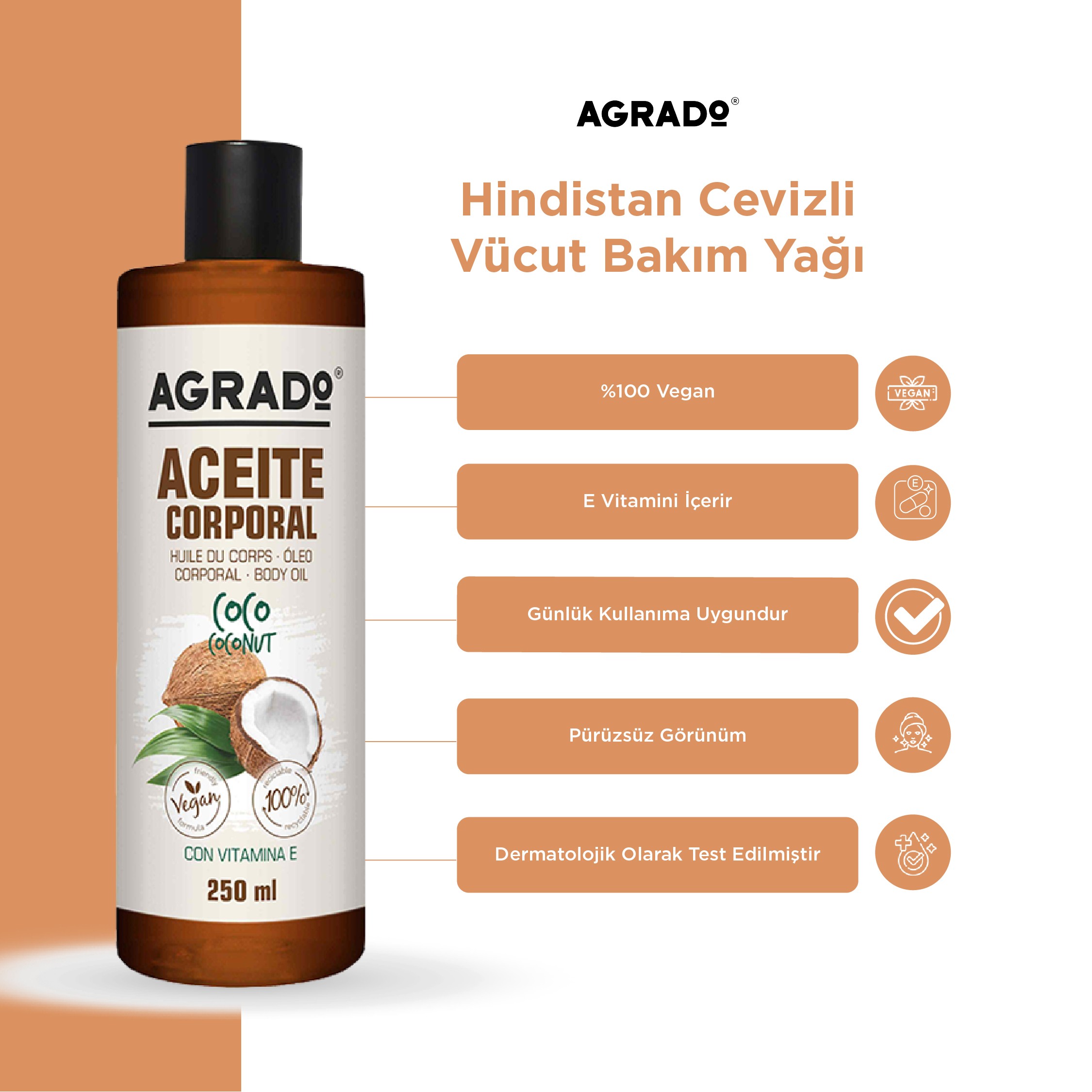 Coco Vücut Bakım Yağı (250ml)