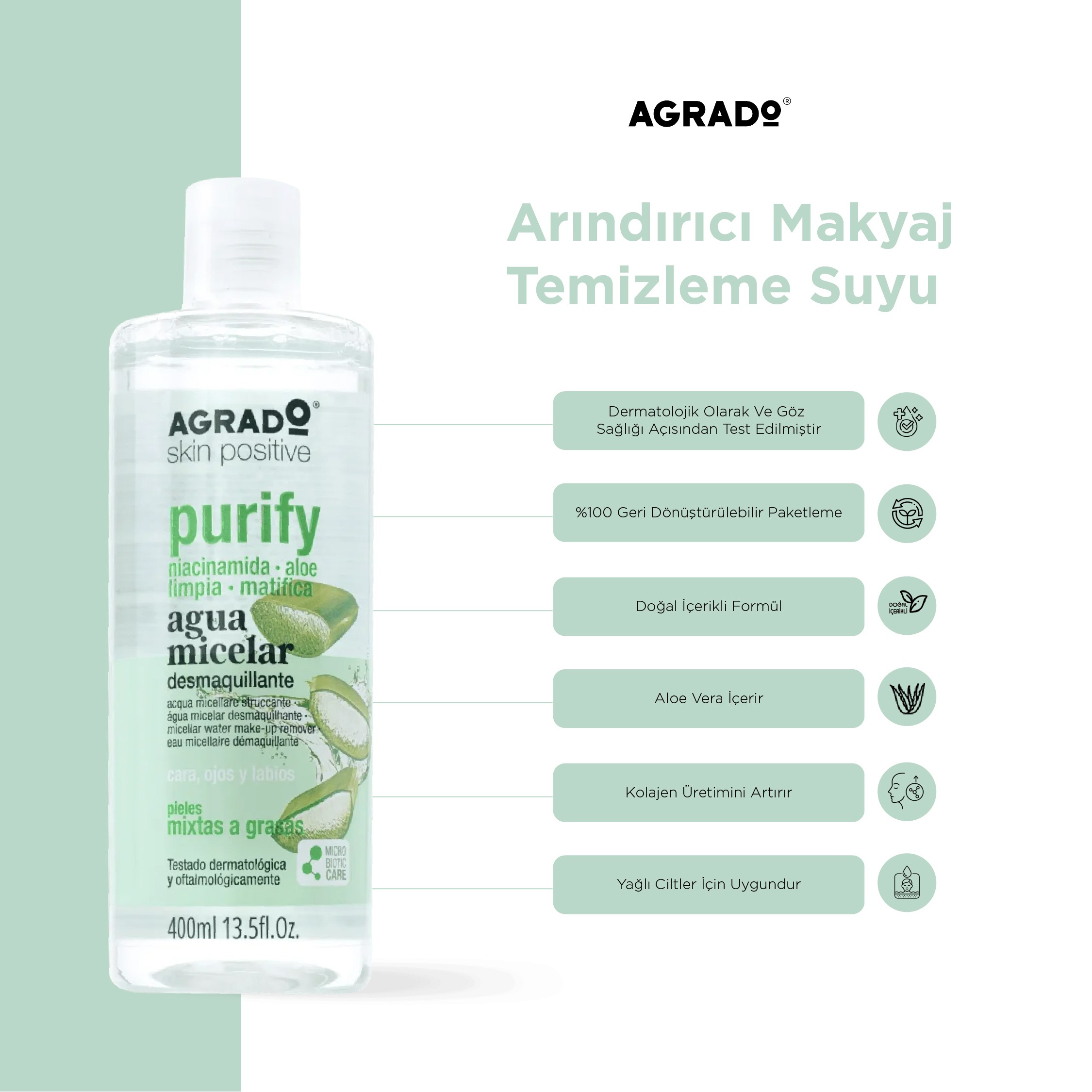 Arındırıcı Makyaj Temizleme Suyu (400ml)