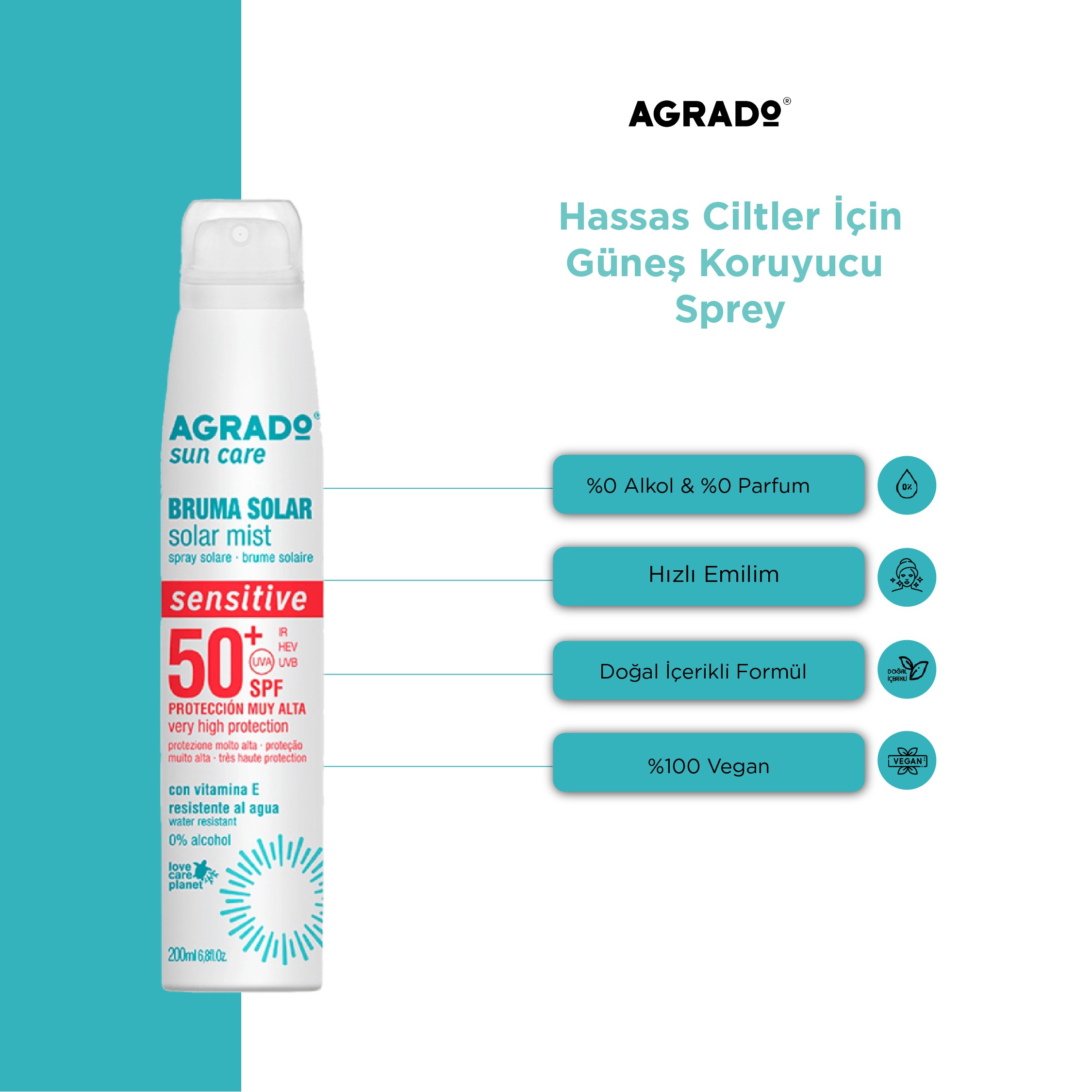 Hassas Ciltler için Güneş Koruyucu Sprey