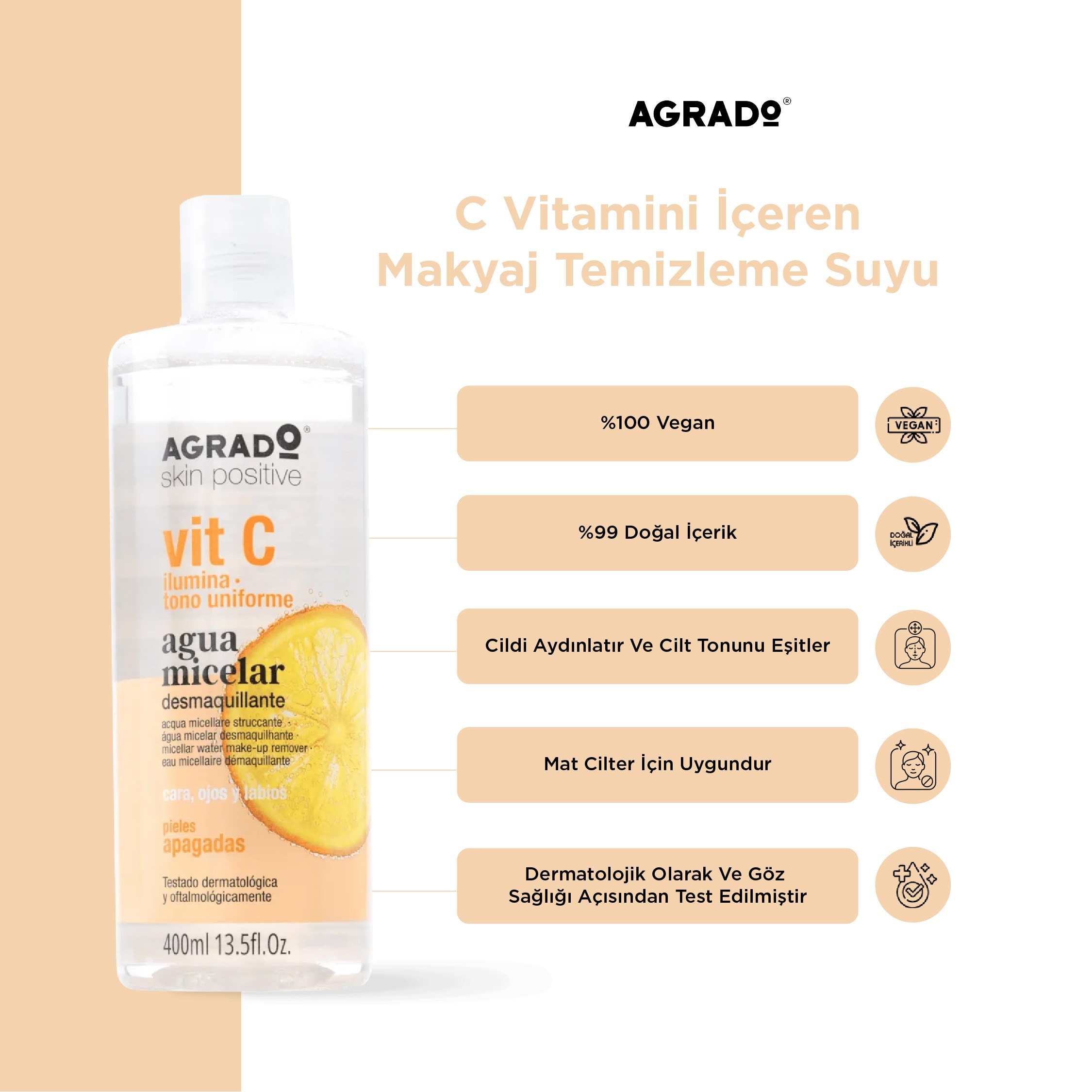 C Vitaminli Makyaj Temizleme Suyu (400ml)