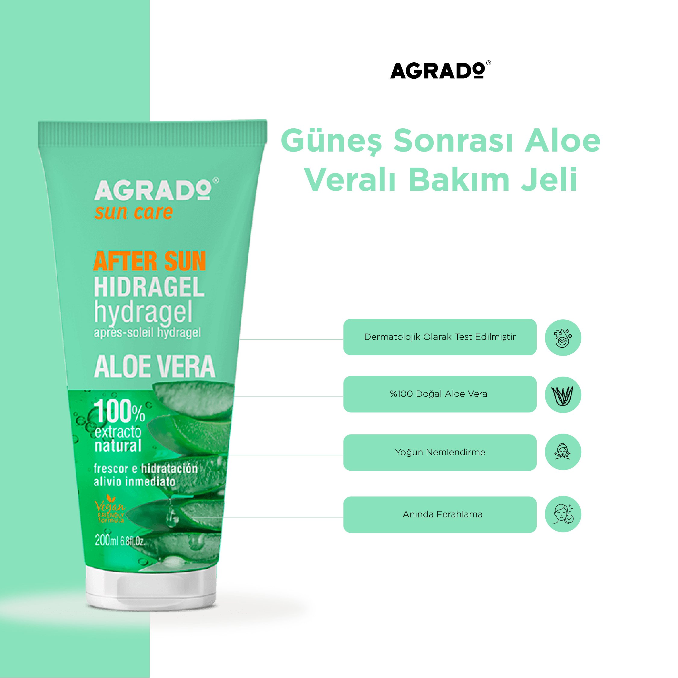 Güneş Sonrası Aloe Veralı Bakım Jeli (200ml)