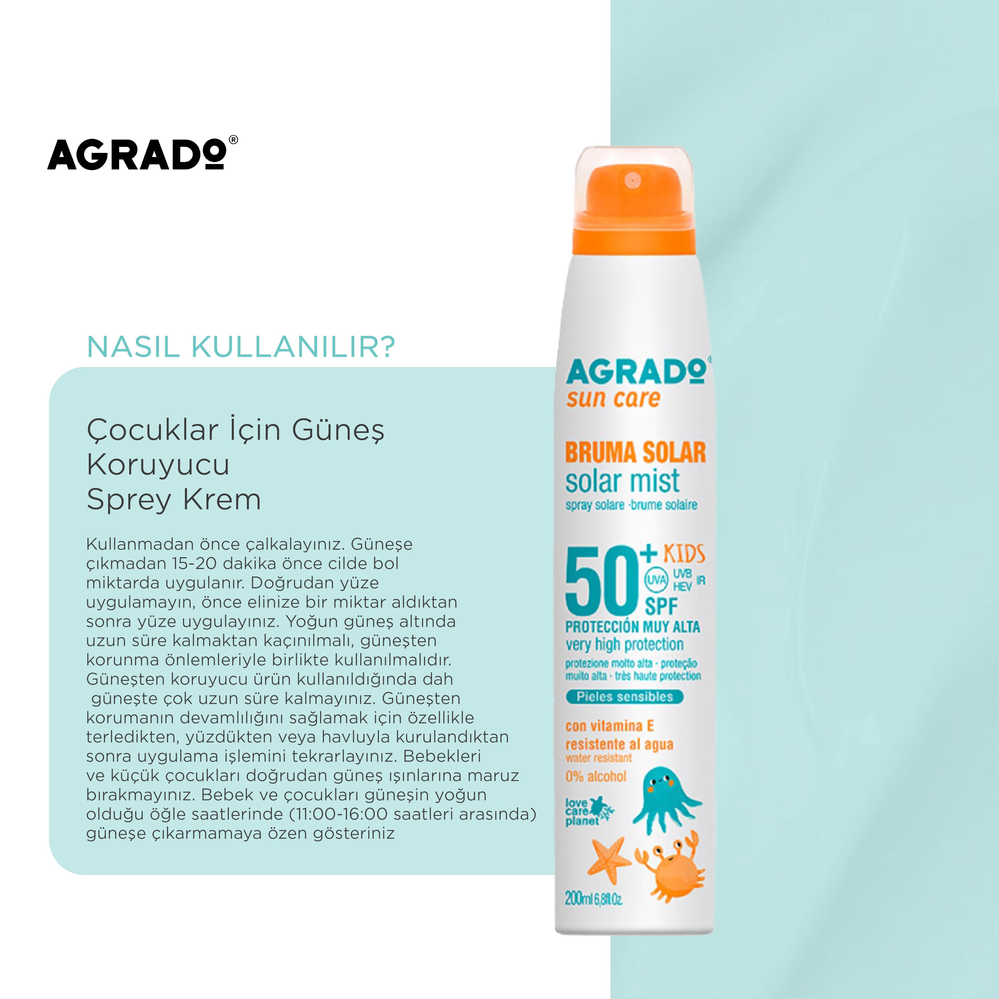 Çocuklar İçin Güneş Koruyucu Sprey (200 ml)