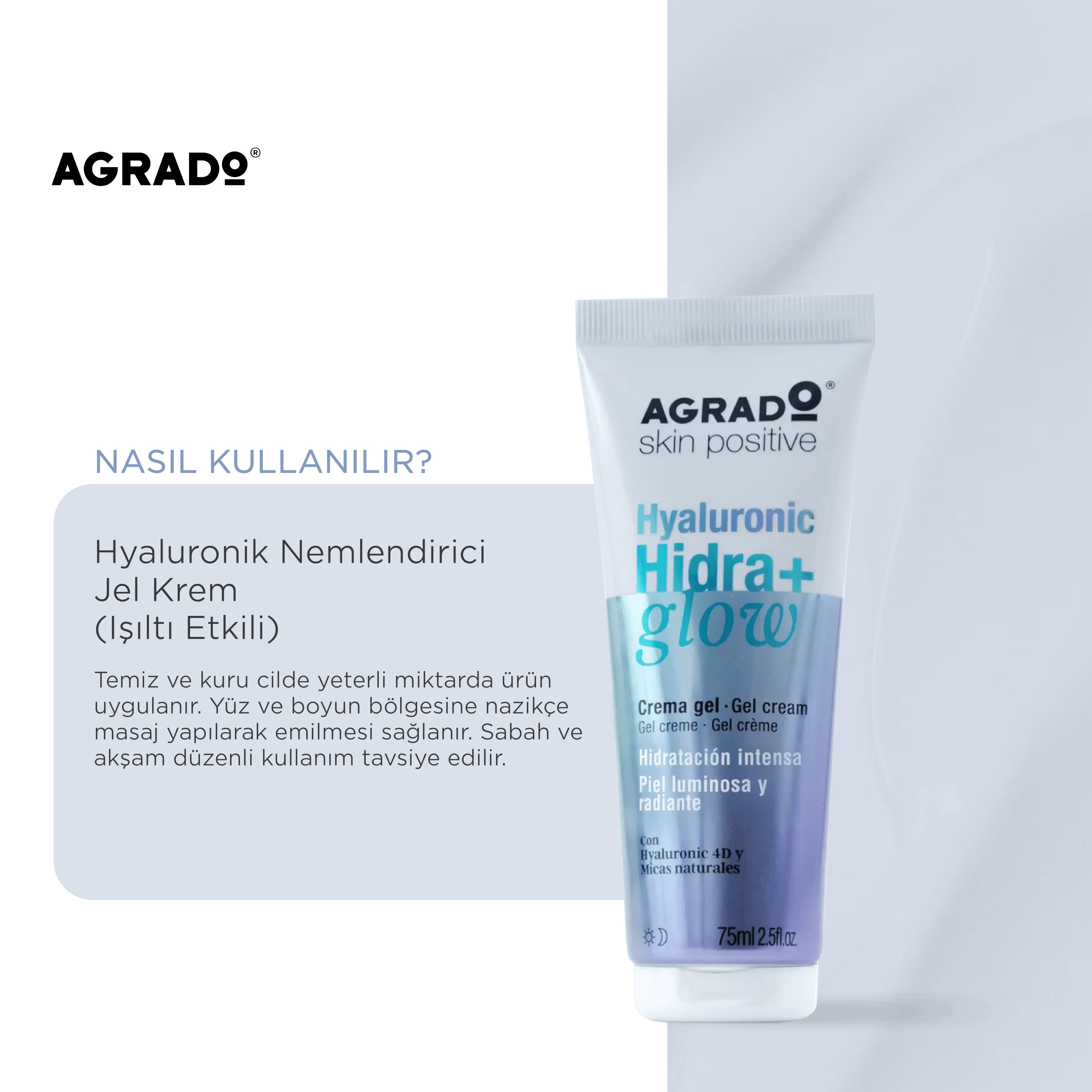 Hyaluronik Nemlendirici Işıltı Etkili Jel Krem - (75ml)