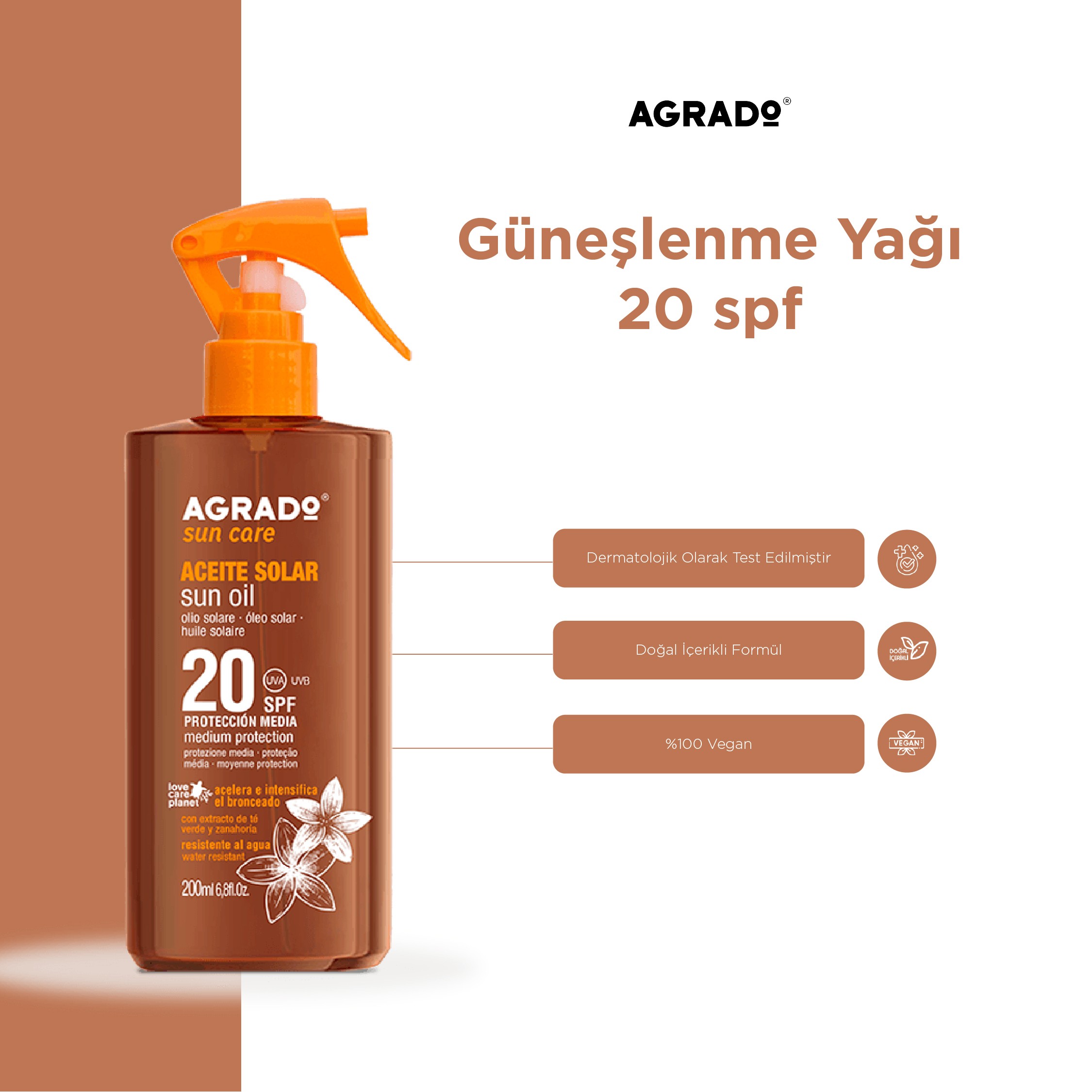 Güneşlenme Yağı SPF 20 (200ml)