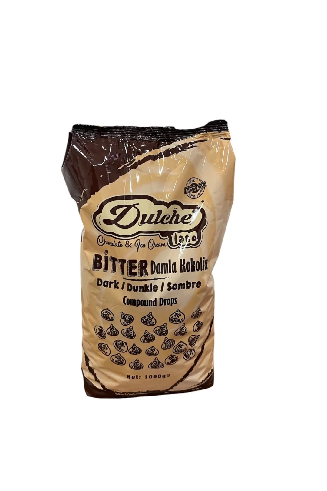 DULCHELATO BİTTER DAMLA ÇİKOLATA 1 KG