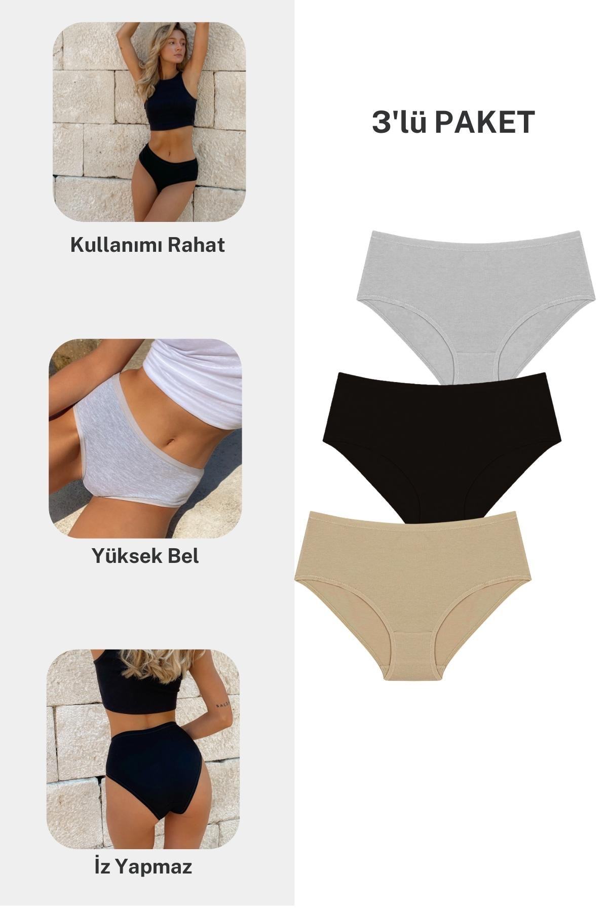 Basic Tones Yüksek Bel Külot 4’lü Paket