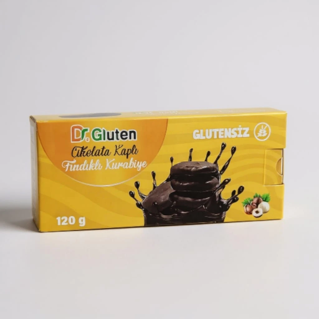 Dr.Gluten Glutesiz Çikolata Kaplı Fındıklı Kurabiye 120g
