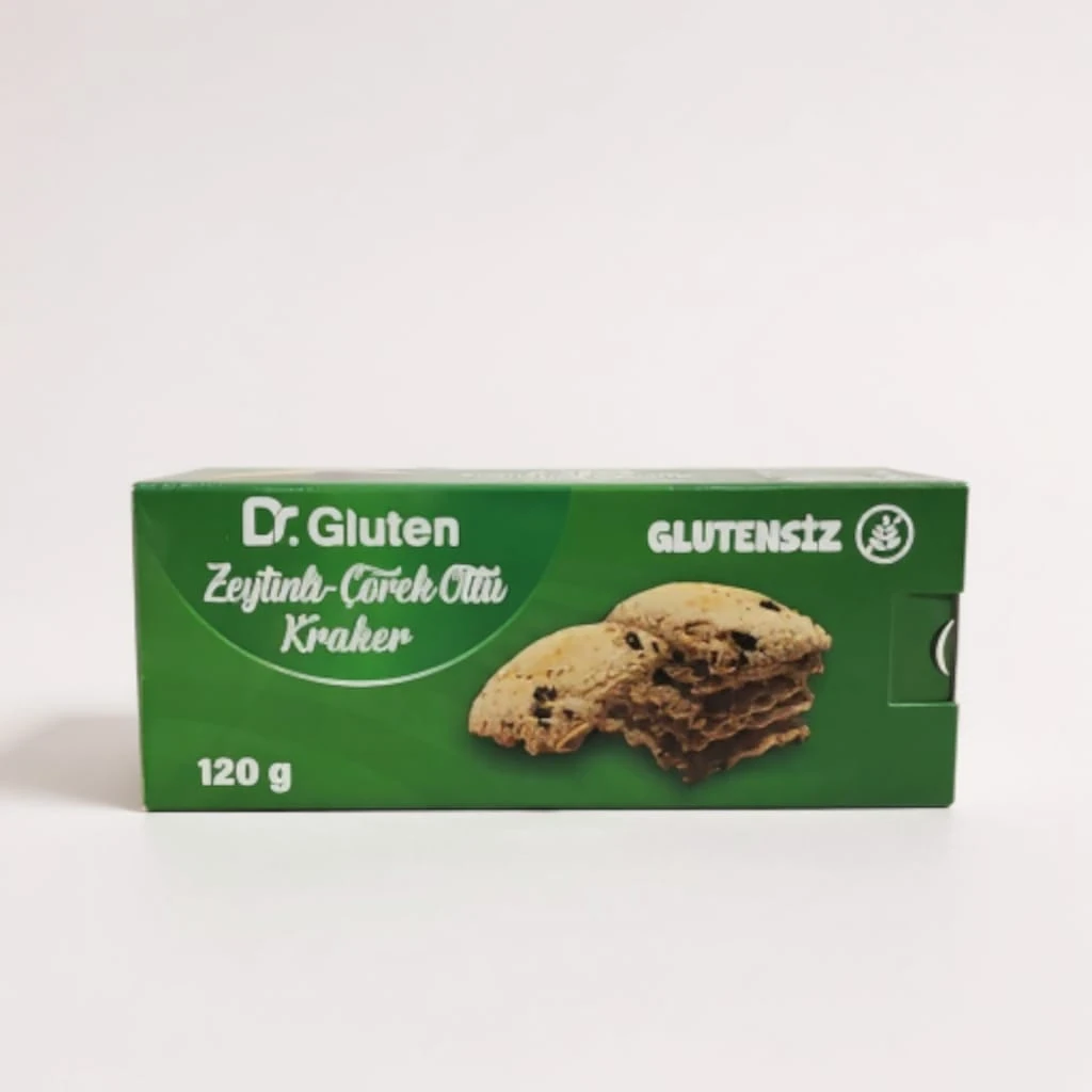 Dr.Gluten Glutensiz Zeytinli Çörek Otlu Kraker 120g
