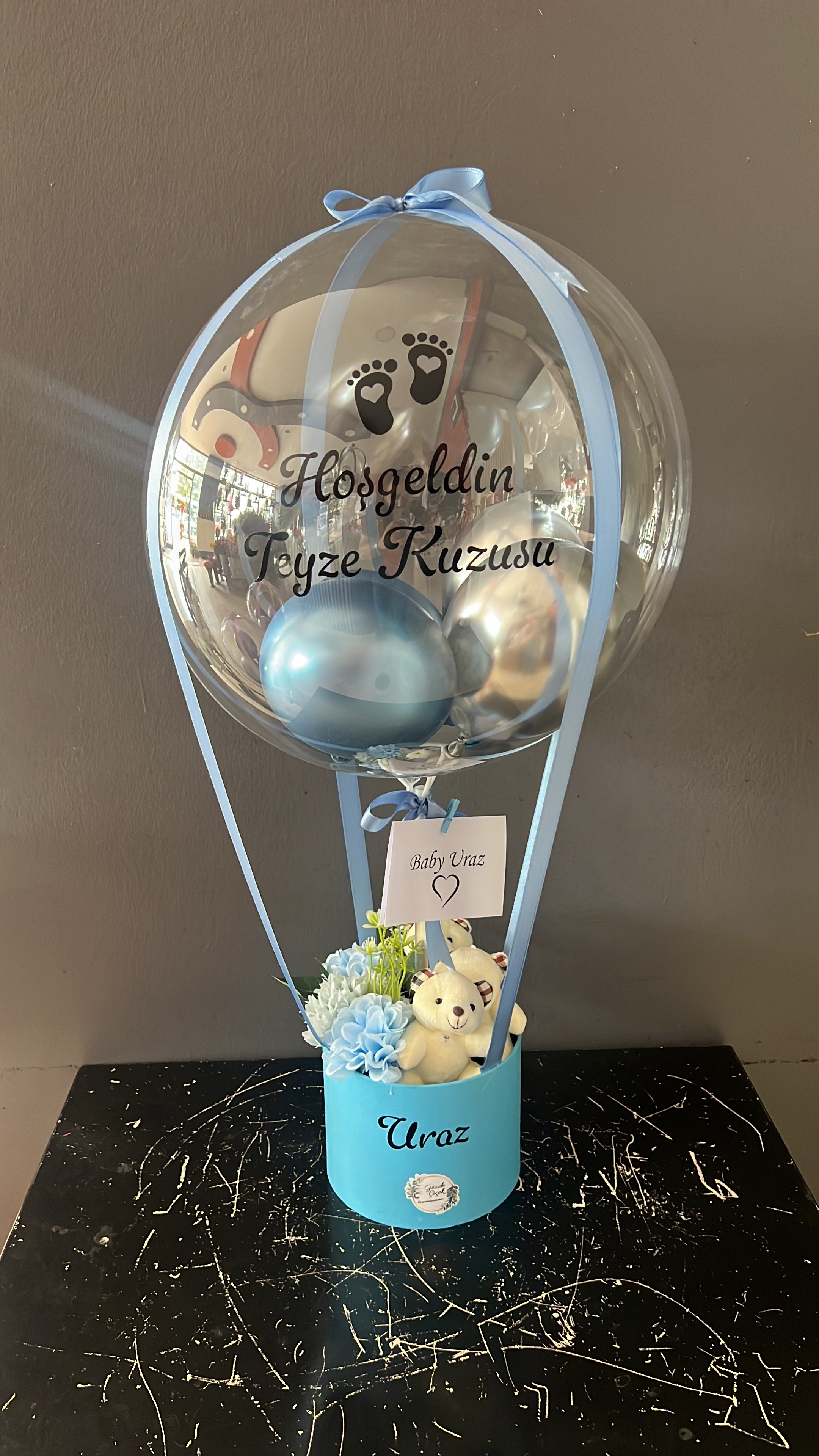 Yeni Doğan Erkek Bebek Balon Kutusu