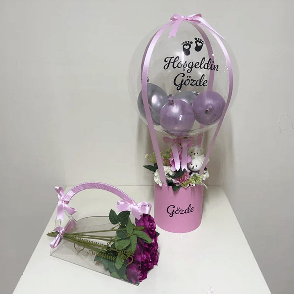 Anne Bebek Hediye Seti Balon Kutusu
