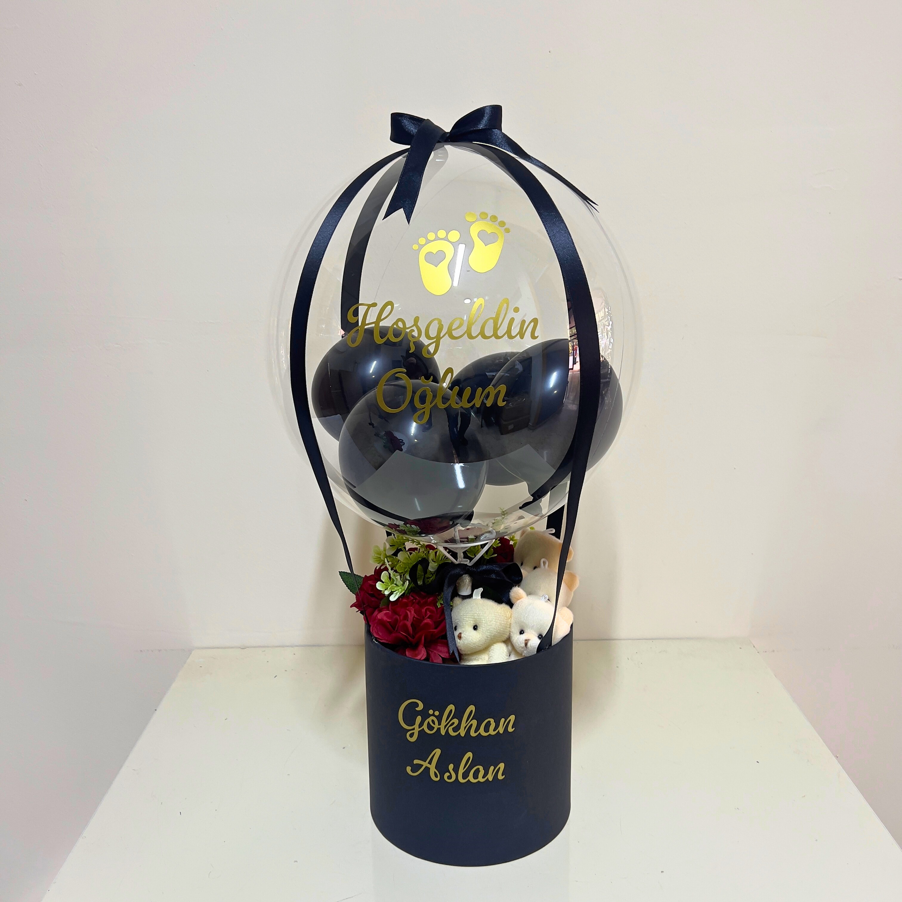 Yeni Doğan Bebek Siyah Balon Kutusu