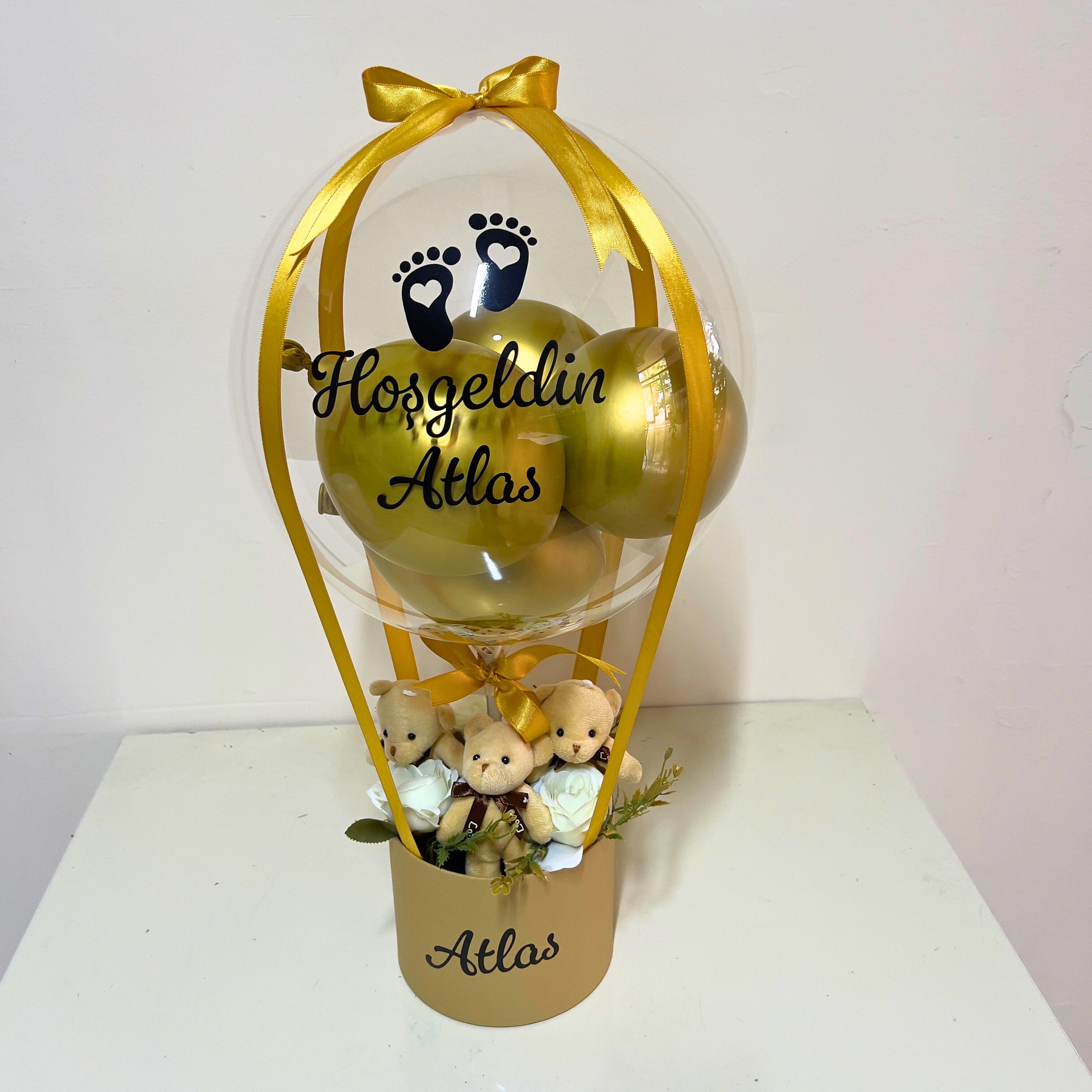 Yeni Doğan Kraft Kutu Erkek Bebek Balon Kutusu