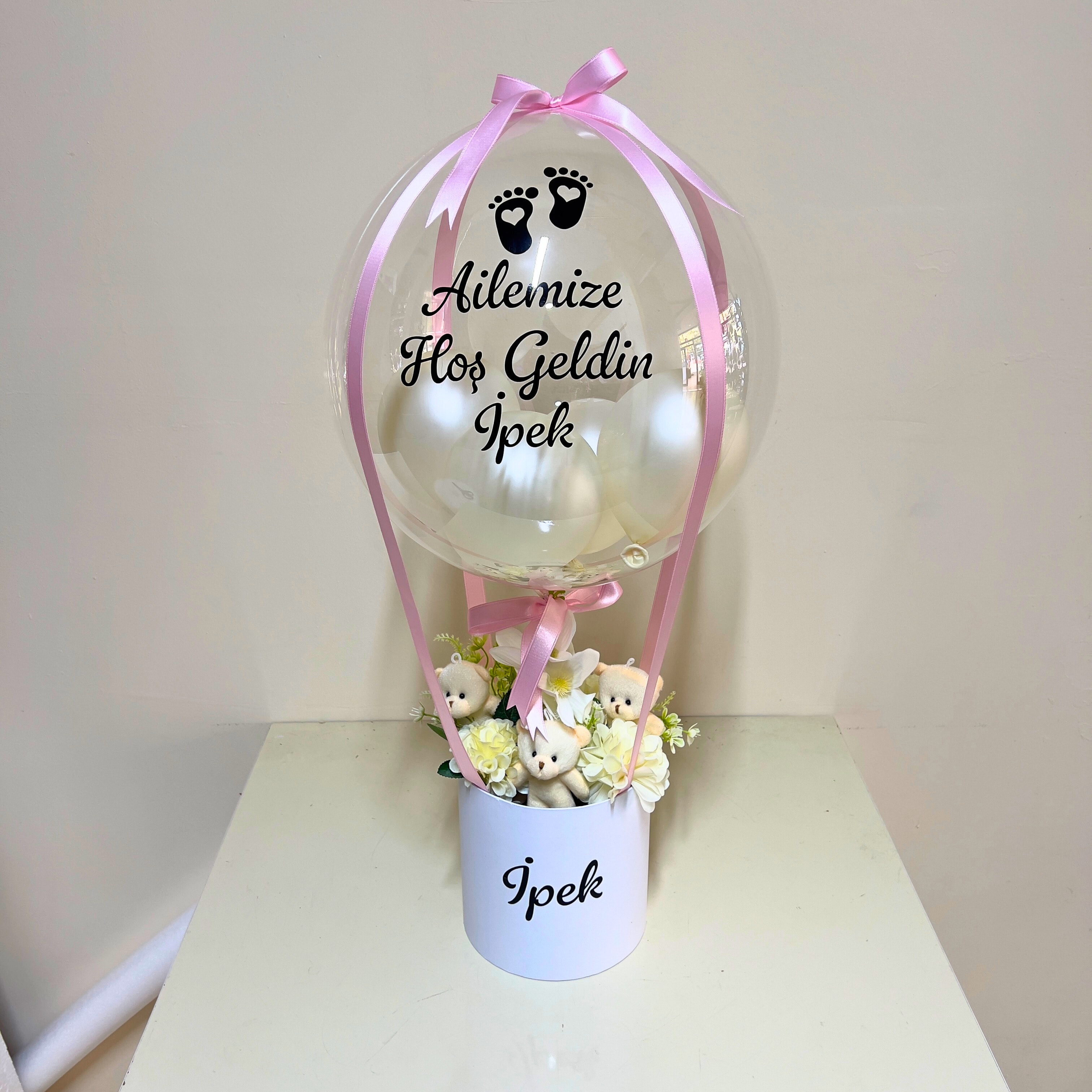 Yeni Doğan Bebek Beyaz Balon Kutusu
