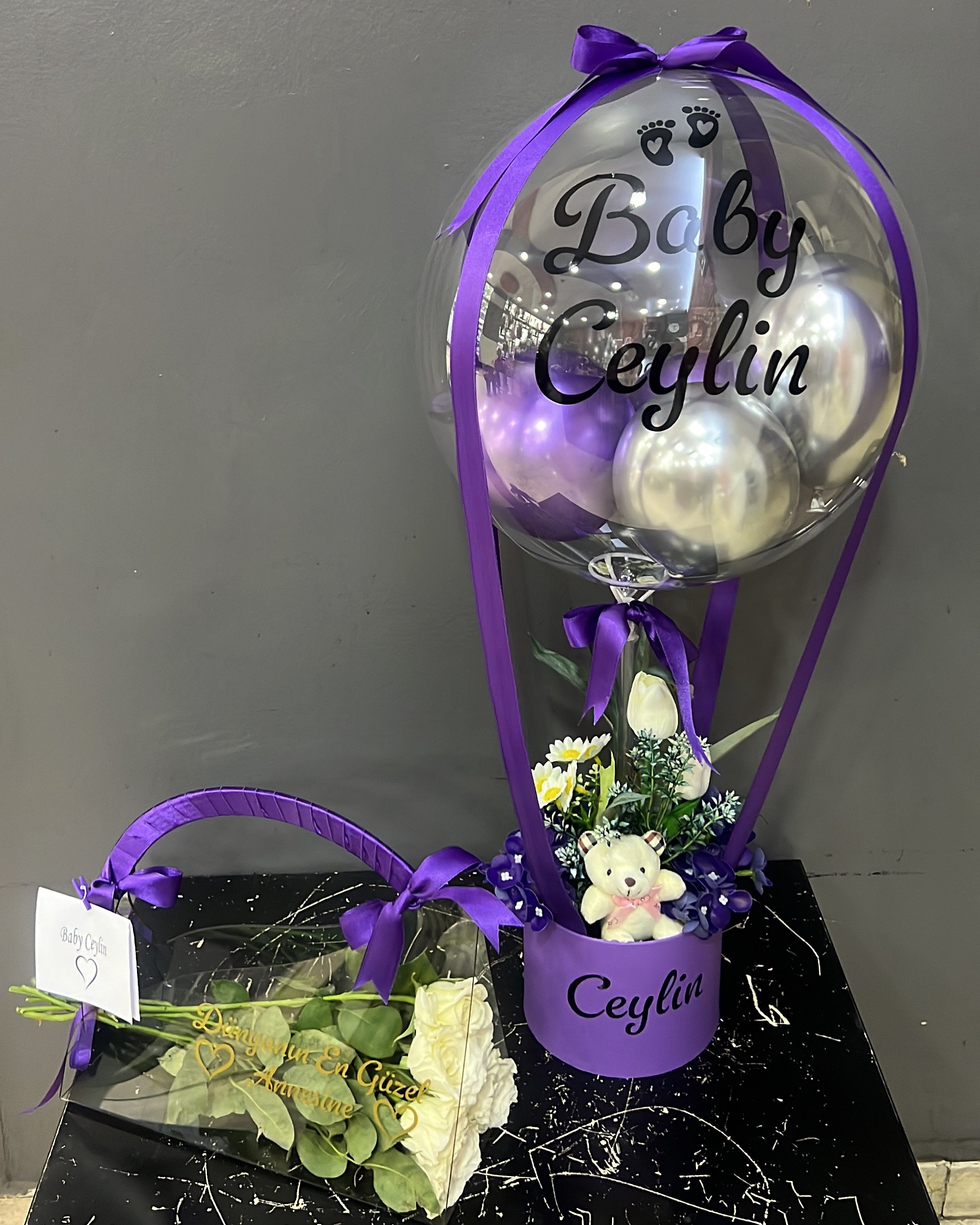 Anne Bebek Hediye Seti Balon Kutusu