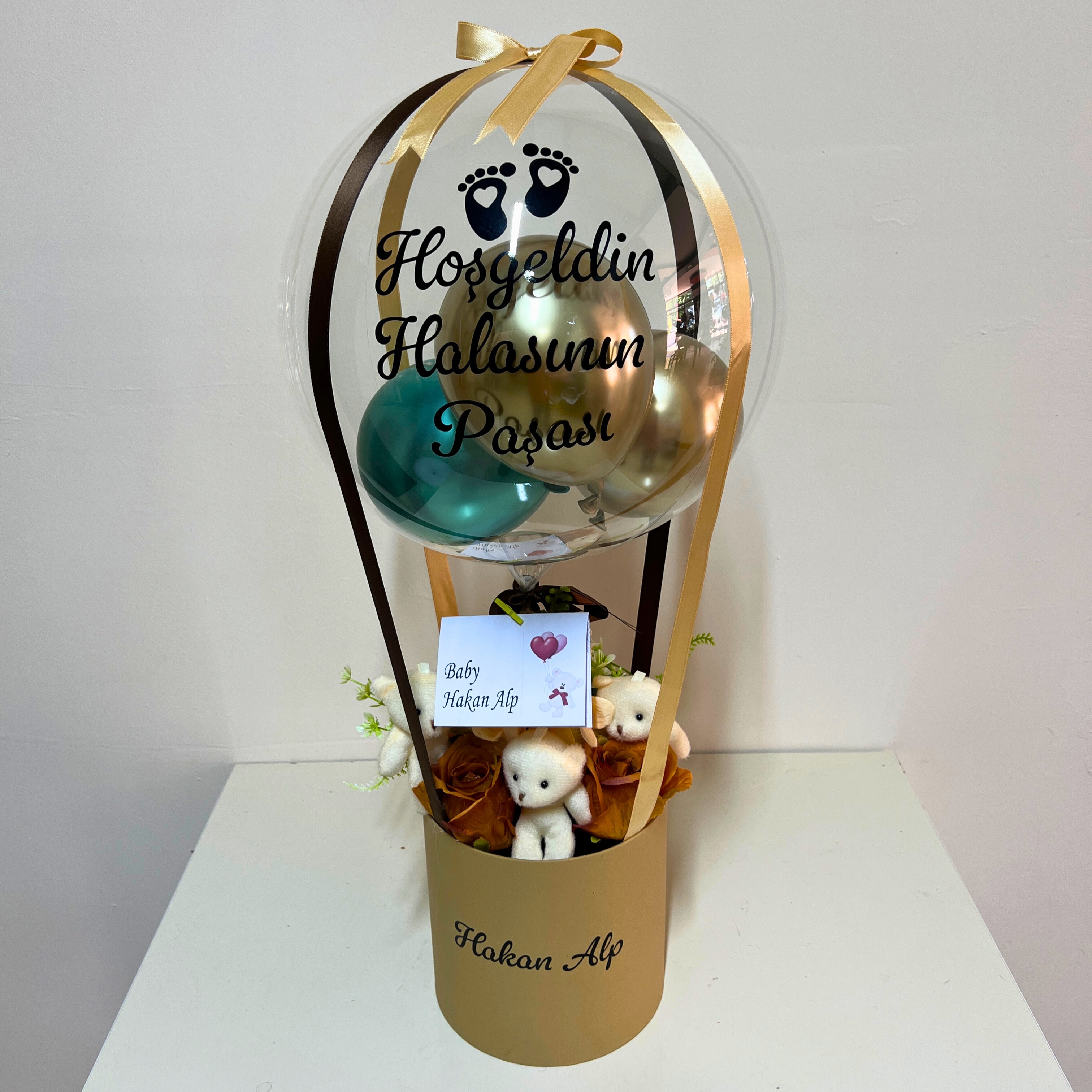 Yeni Doğan Kraft Kutu Erkek Bebek Balon Kutusu