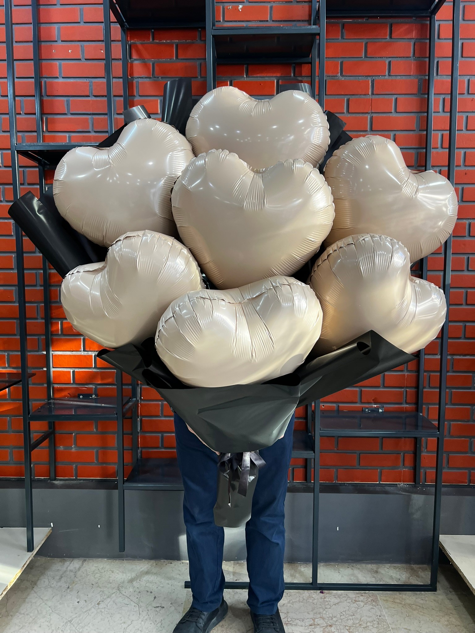 Krem Kalp Folyo Balon Buketi