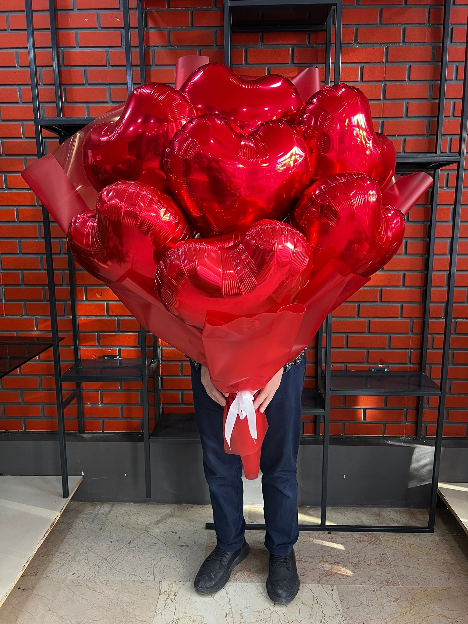 Kırmızı Kalp Folyo Balon Buketi