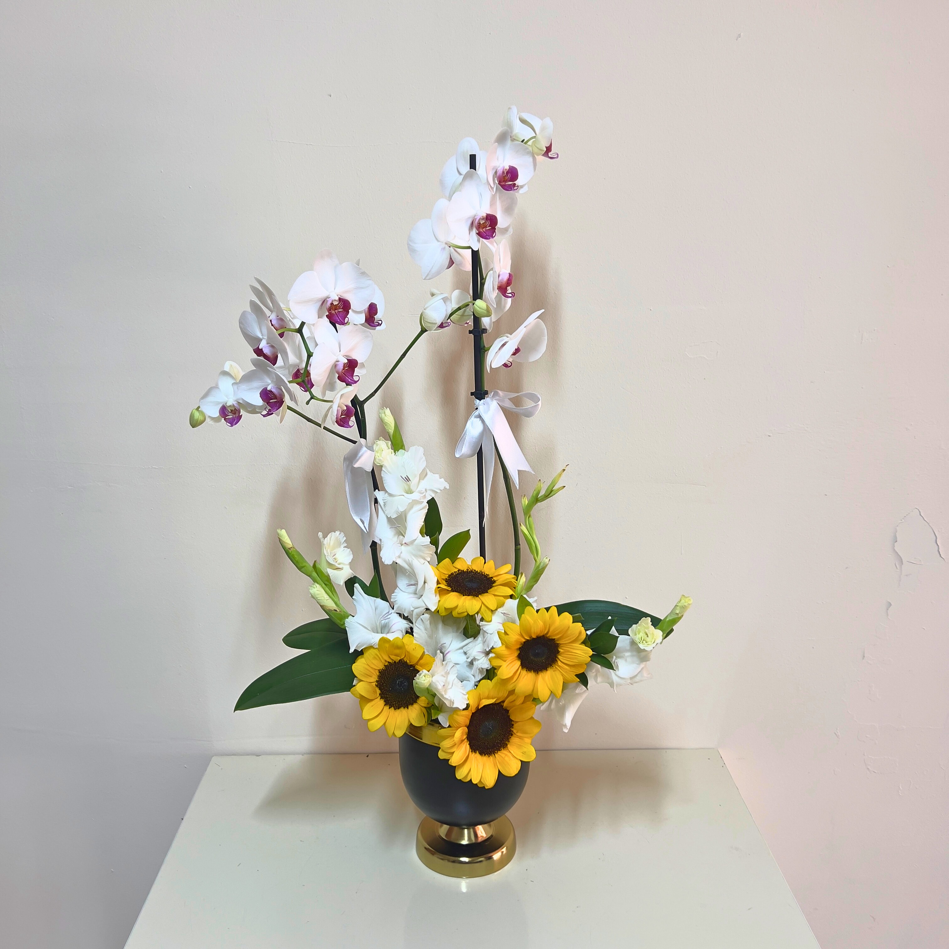 2 Dal Beyaz Orkide Çiçeği