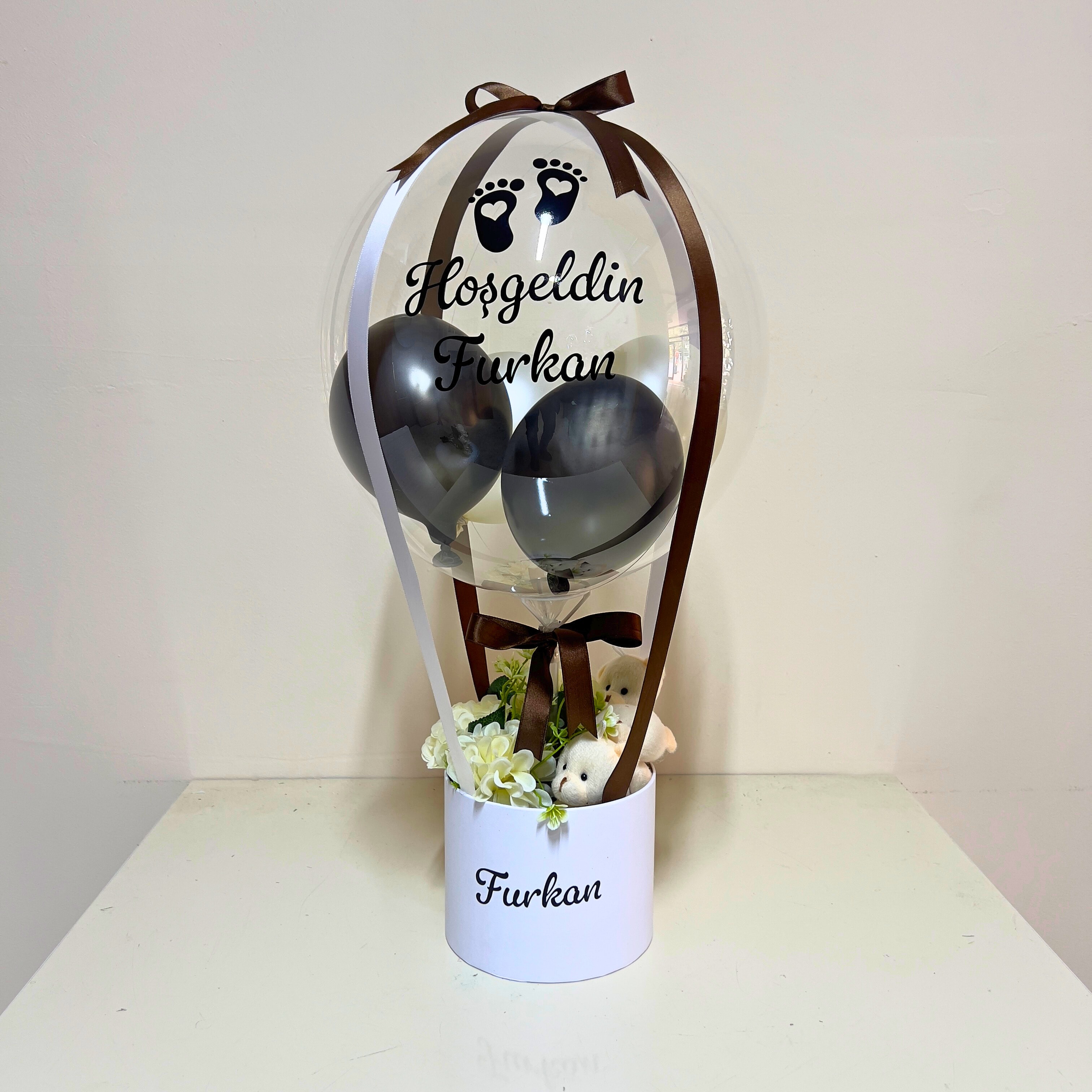 Yeni Doğan Bebek Beyaz Balon Kutusu