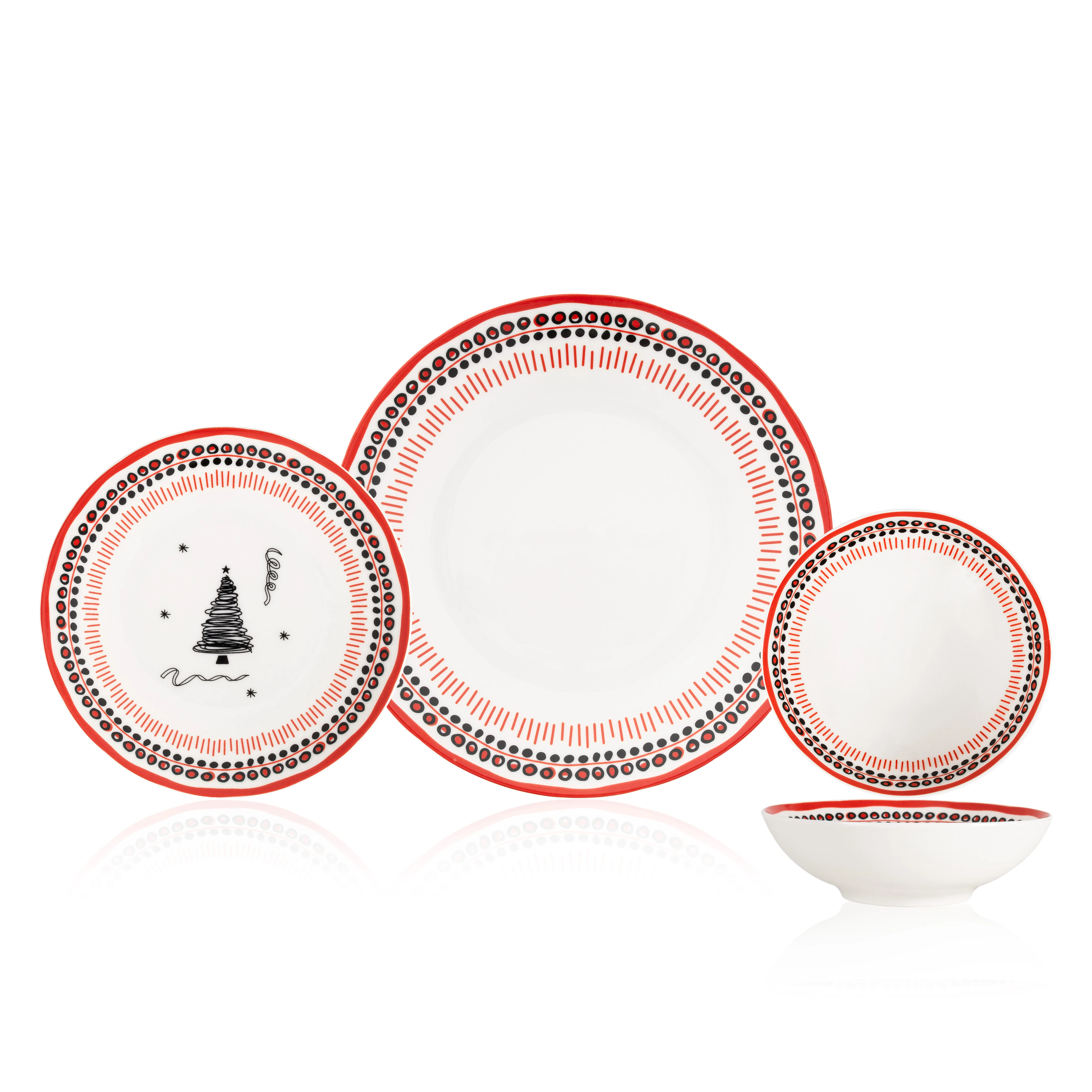 Holiday Collection 12 Parça Yemek Takımı Kırmızı 