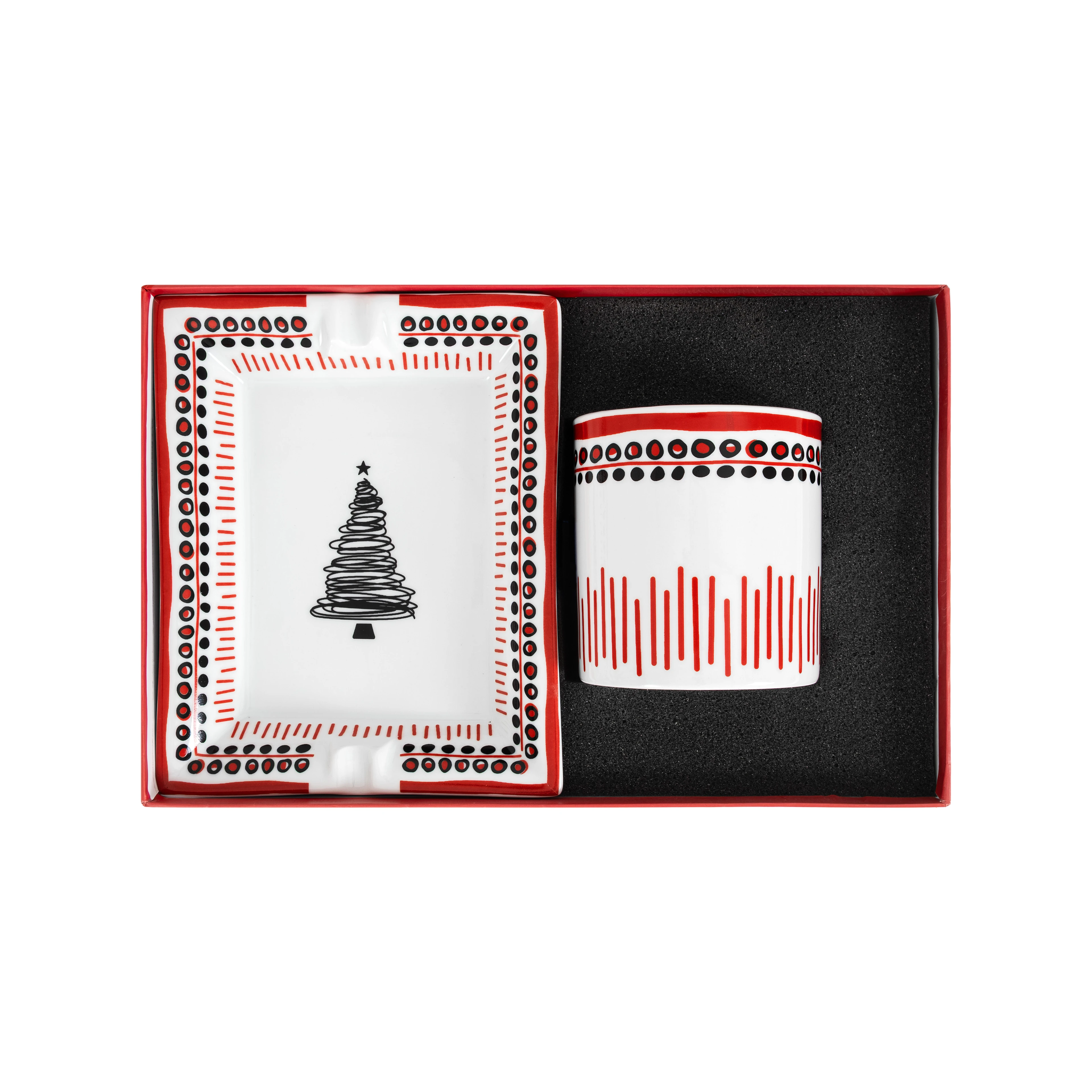 Holiday Collection Porselen Mum Kültablası Seti/ Hediye Kutulu 