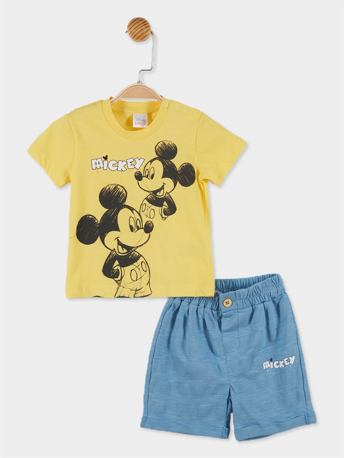 Disney Mickey Mouse Lisanslı Erkek Bebek Tişört ve Şort 2'li Takım 20884
