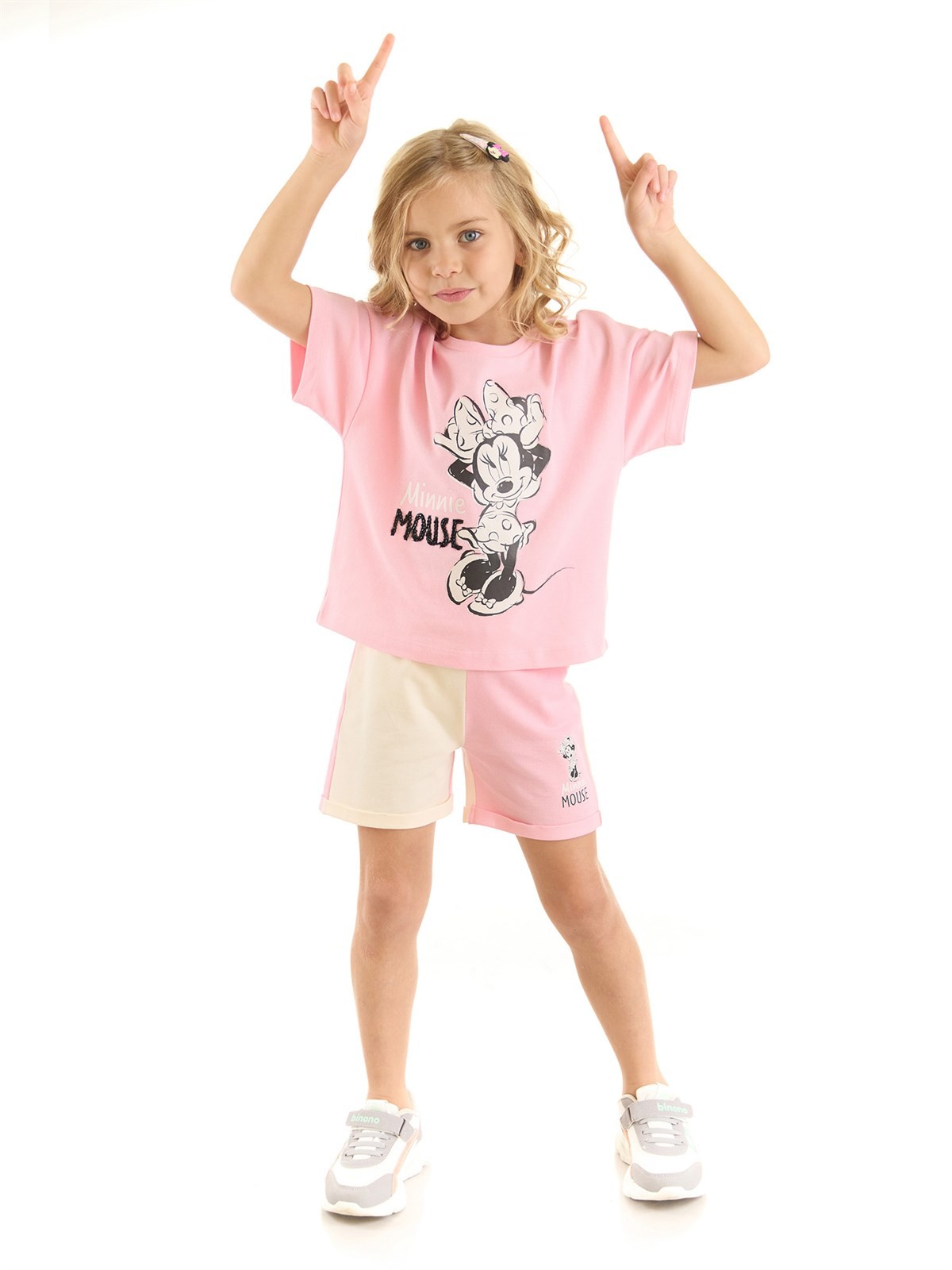 Disney Minnie Mouse Lisanslı Kız Çocuk Tişört ve Şort 2'li Takım 20932
