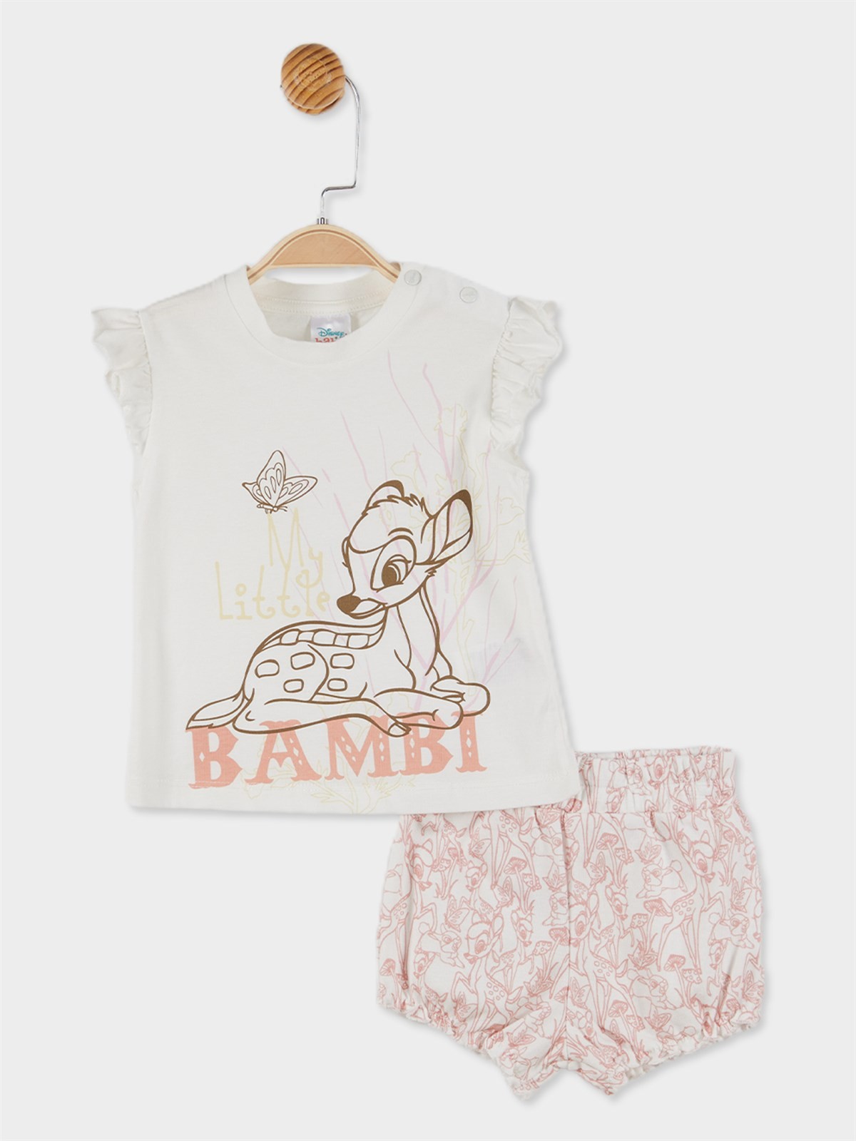 Disney Bambi Lisanslı Kız Bebek Tişört ve Şort 2'li Takım 20826