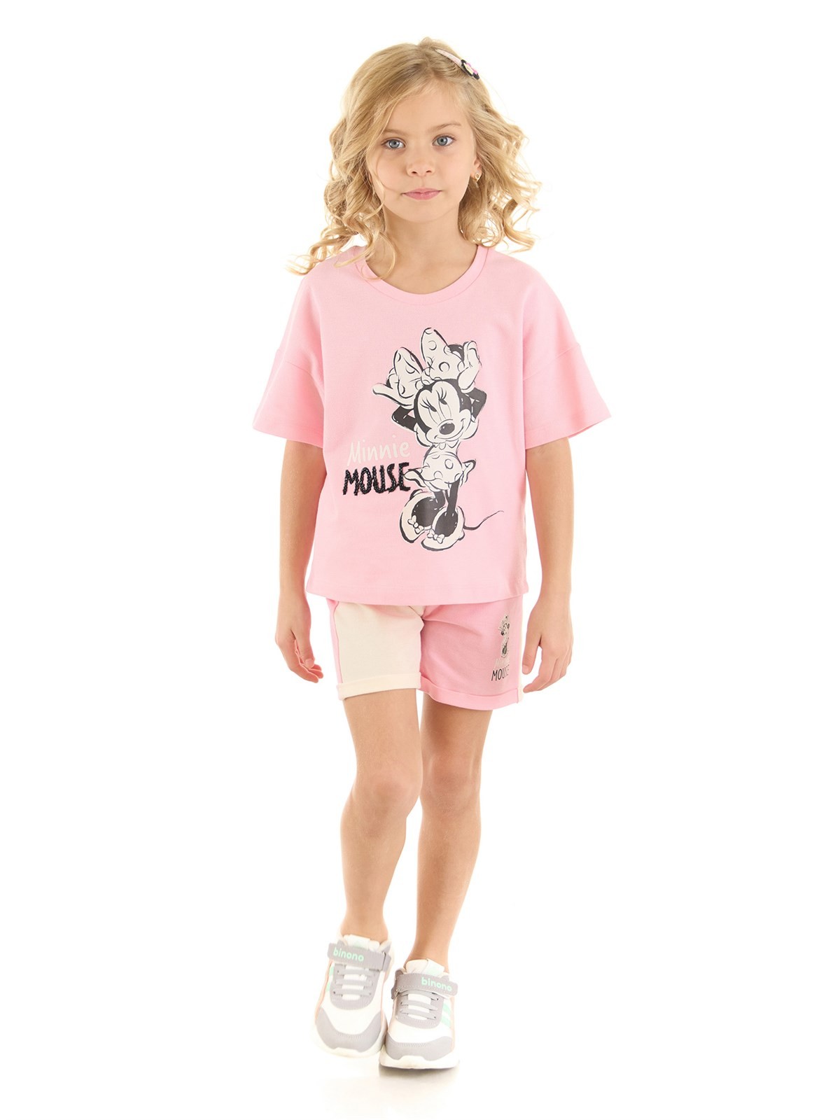Disney Minnie Mouse Lisanslı Kız Çocuk Tişört ve Şort 2'li Takım 20932