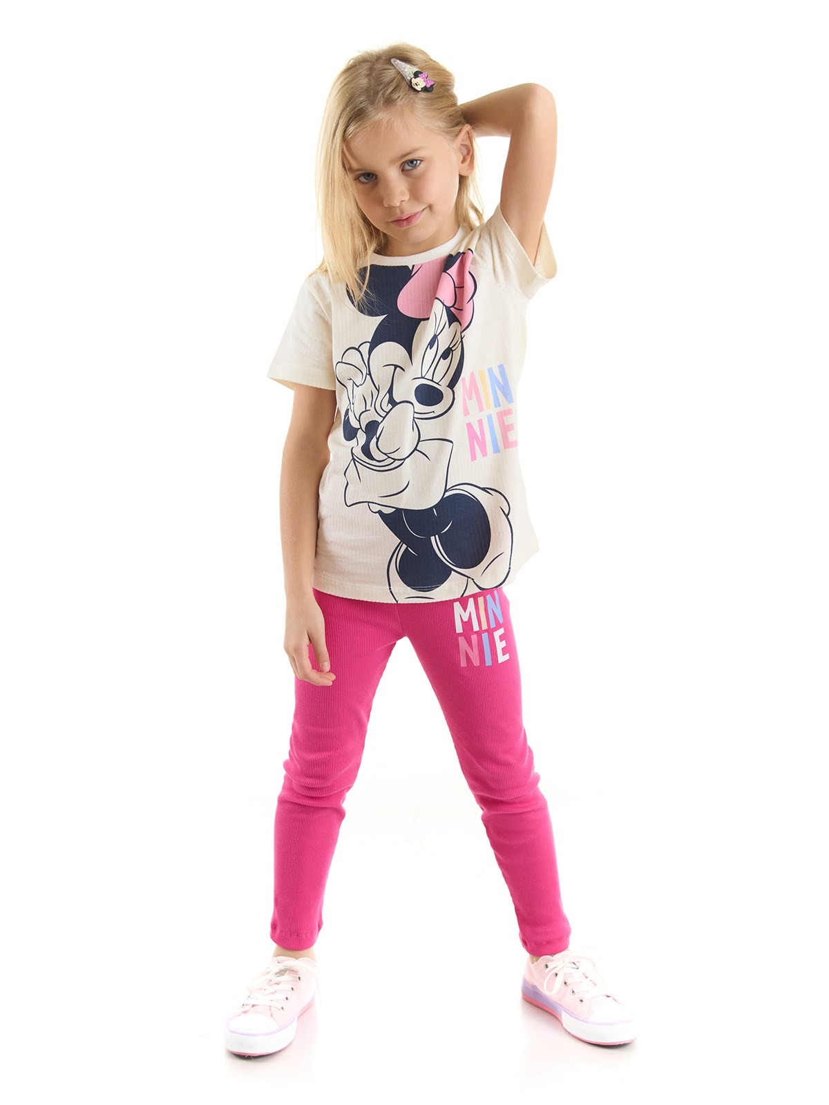 Disney Minnie Mouse Lisanslı Kız Çocuk Tişört ve Tayt 2'li Takım 20925