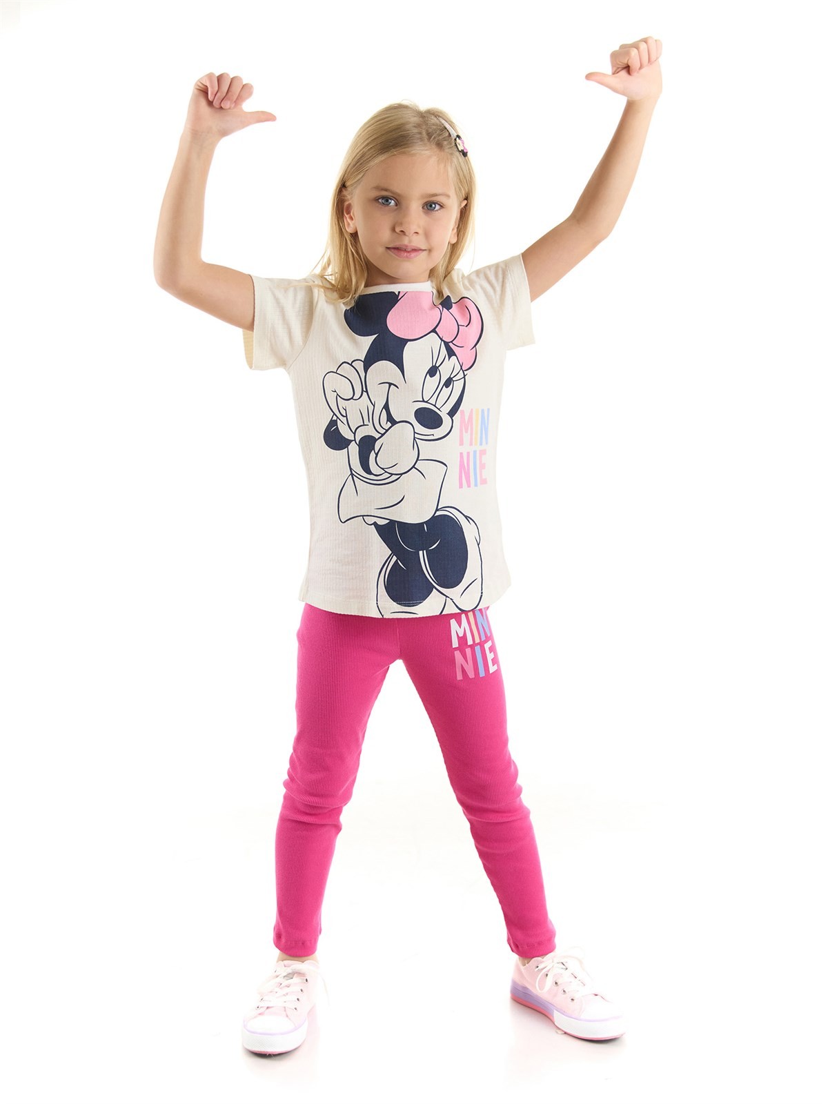 Disney Minnie Mouse Lisanslı Kız Çocuk Tişört ve Tayt 2'li Takım 20925