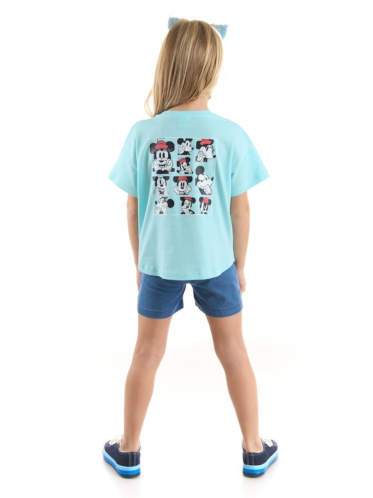 Disney Minnie Mouse Lisanslı Kız Çocuk Tişört ve Kot Etek 2'li Takım 20930