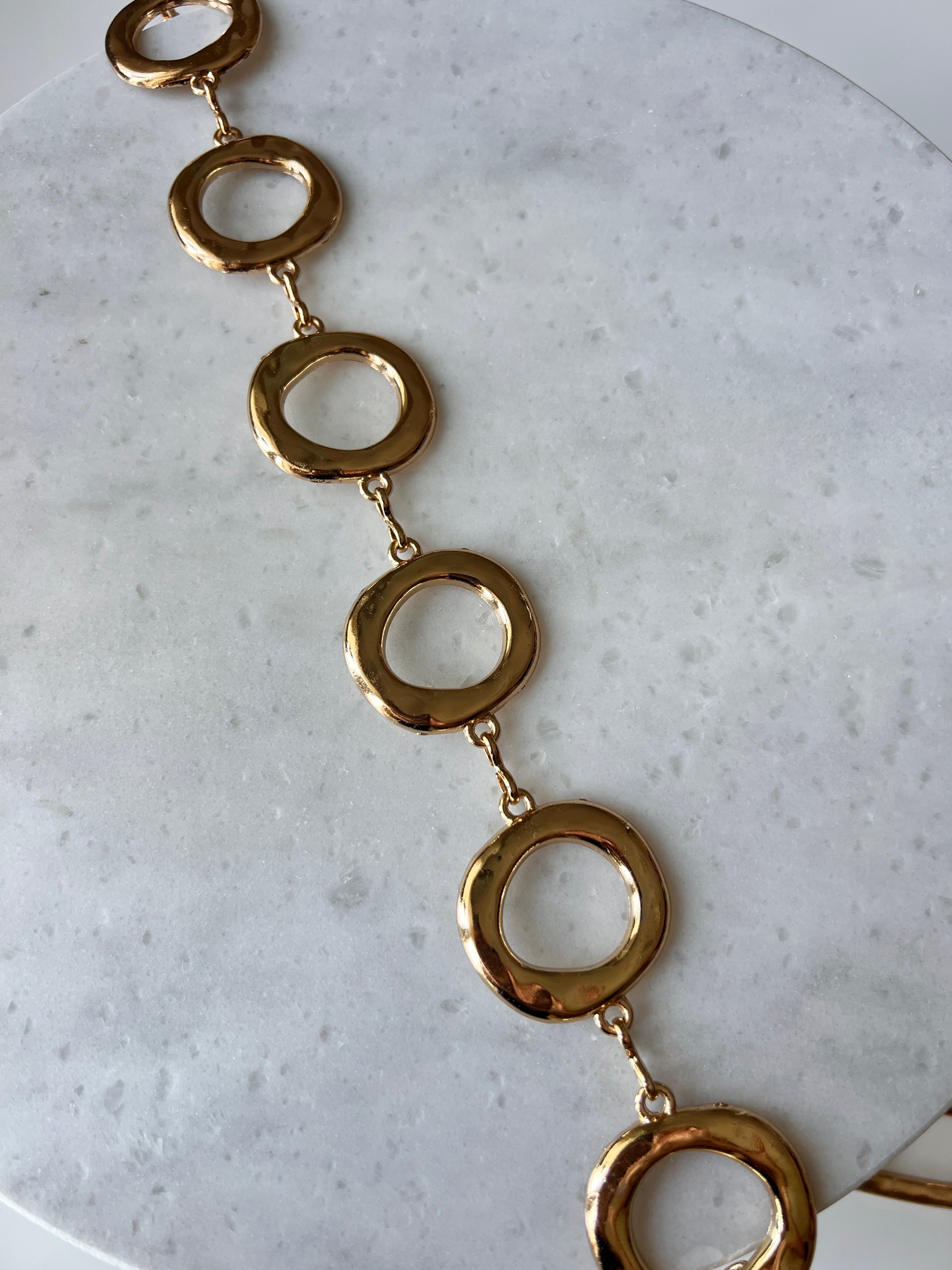 Yuvarlak halka detay zincir kemer 18K gold