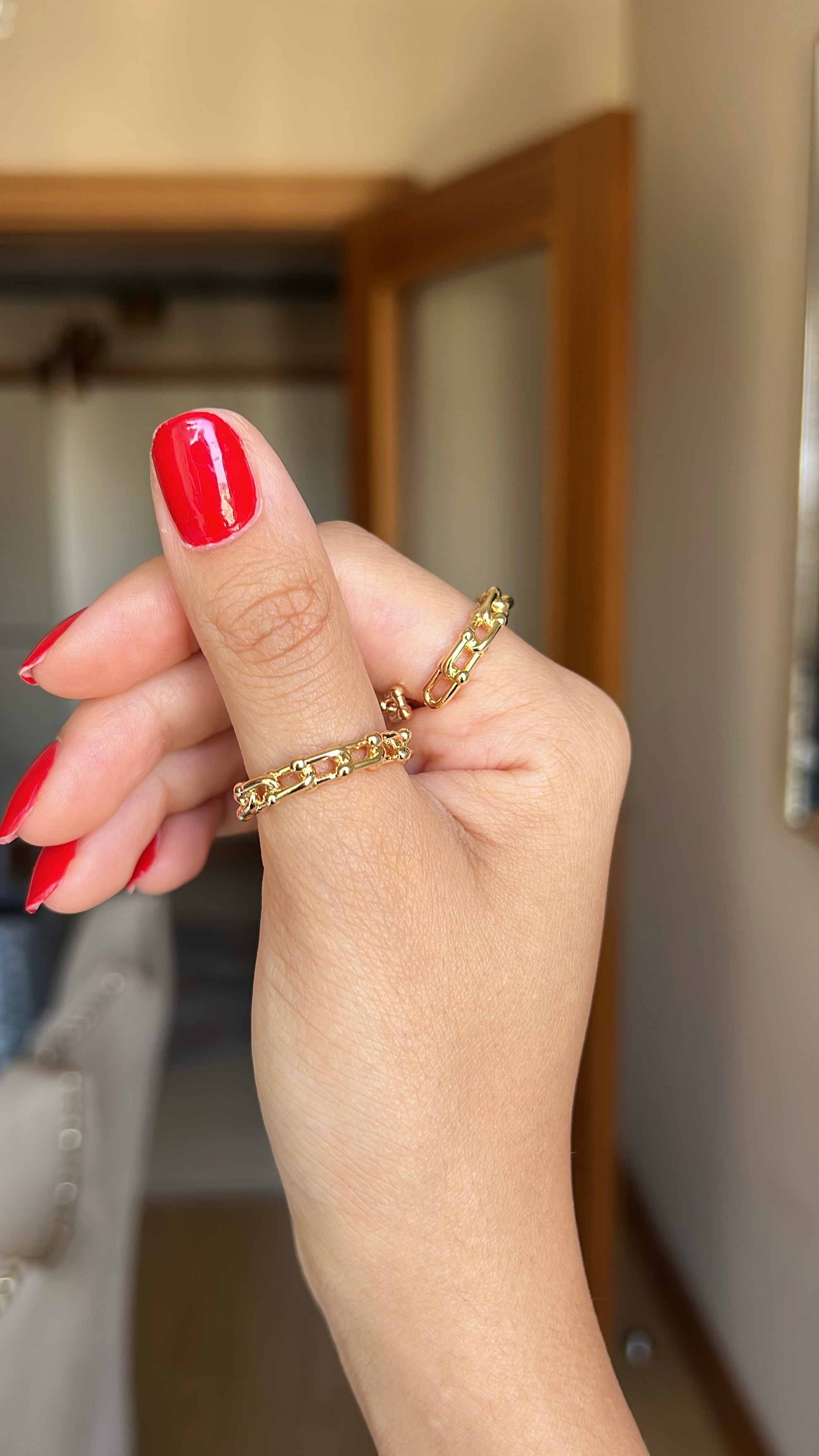 Tiff marka zincir model özel seri yüzük  - Gold
