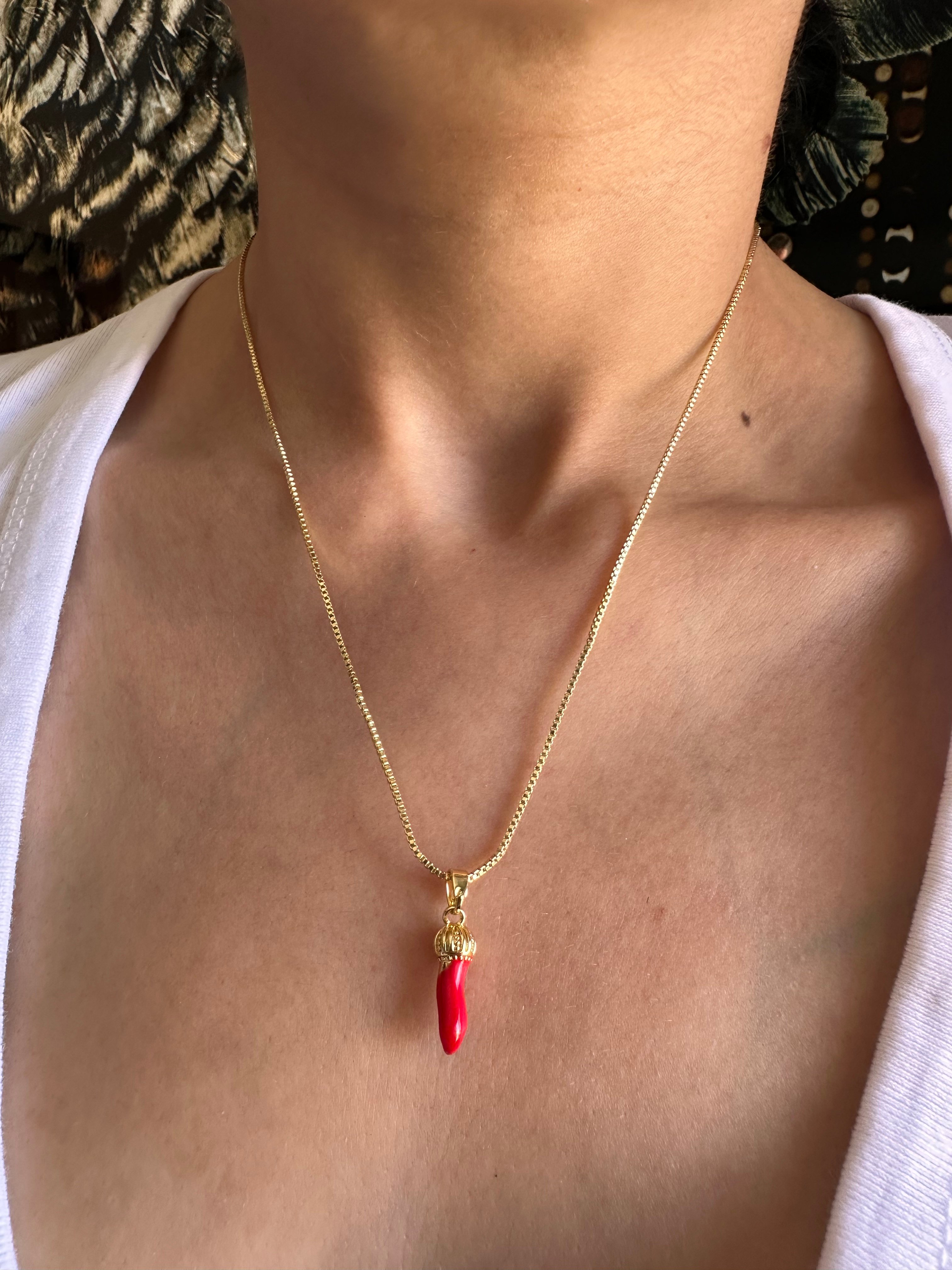 Özel seri chili pepper Aşkım kolye gold