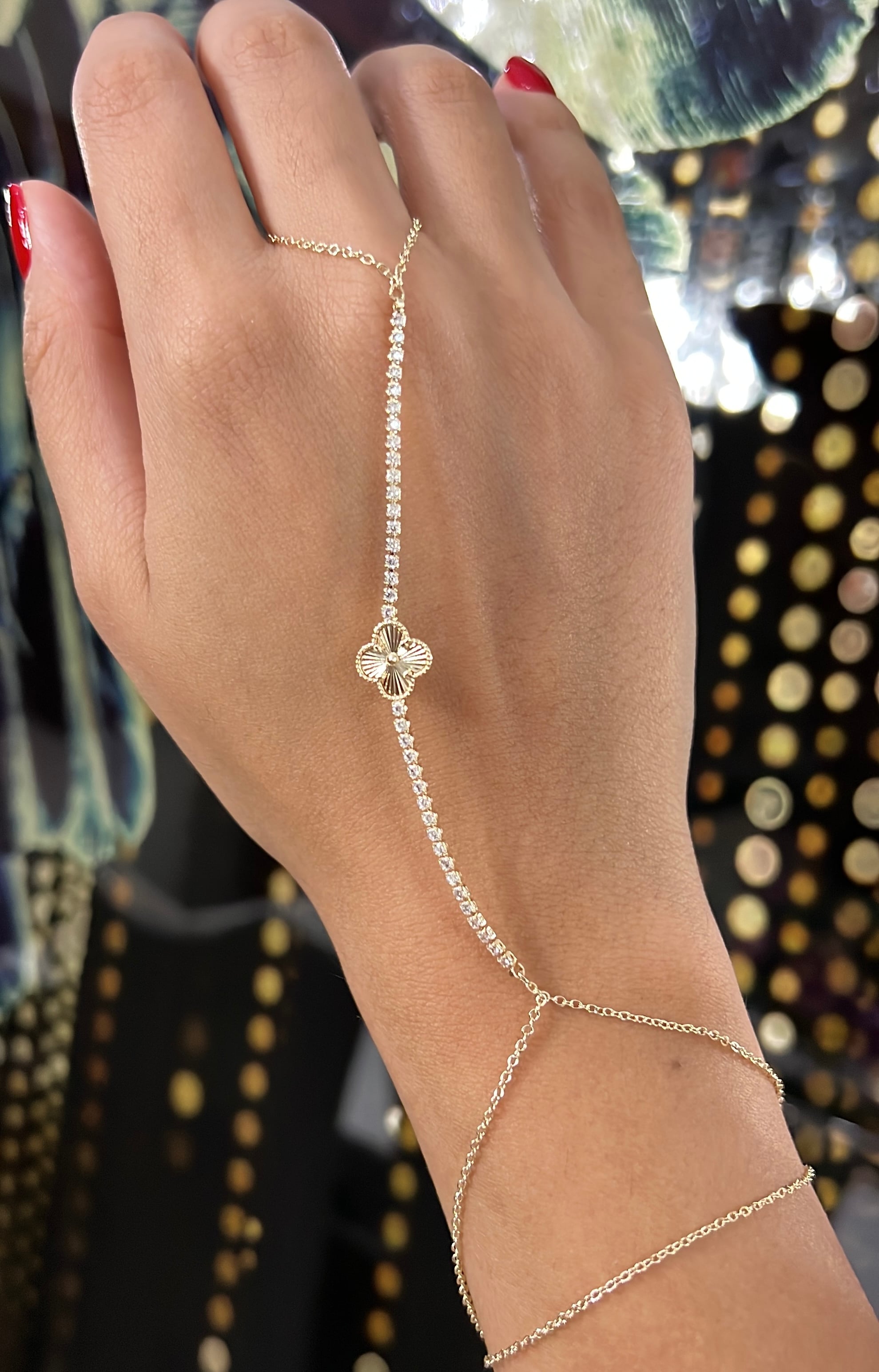 Özel seri zirkon taşlı yonca model şahmeran - Gold